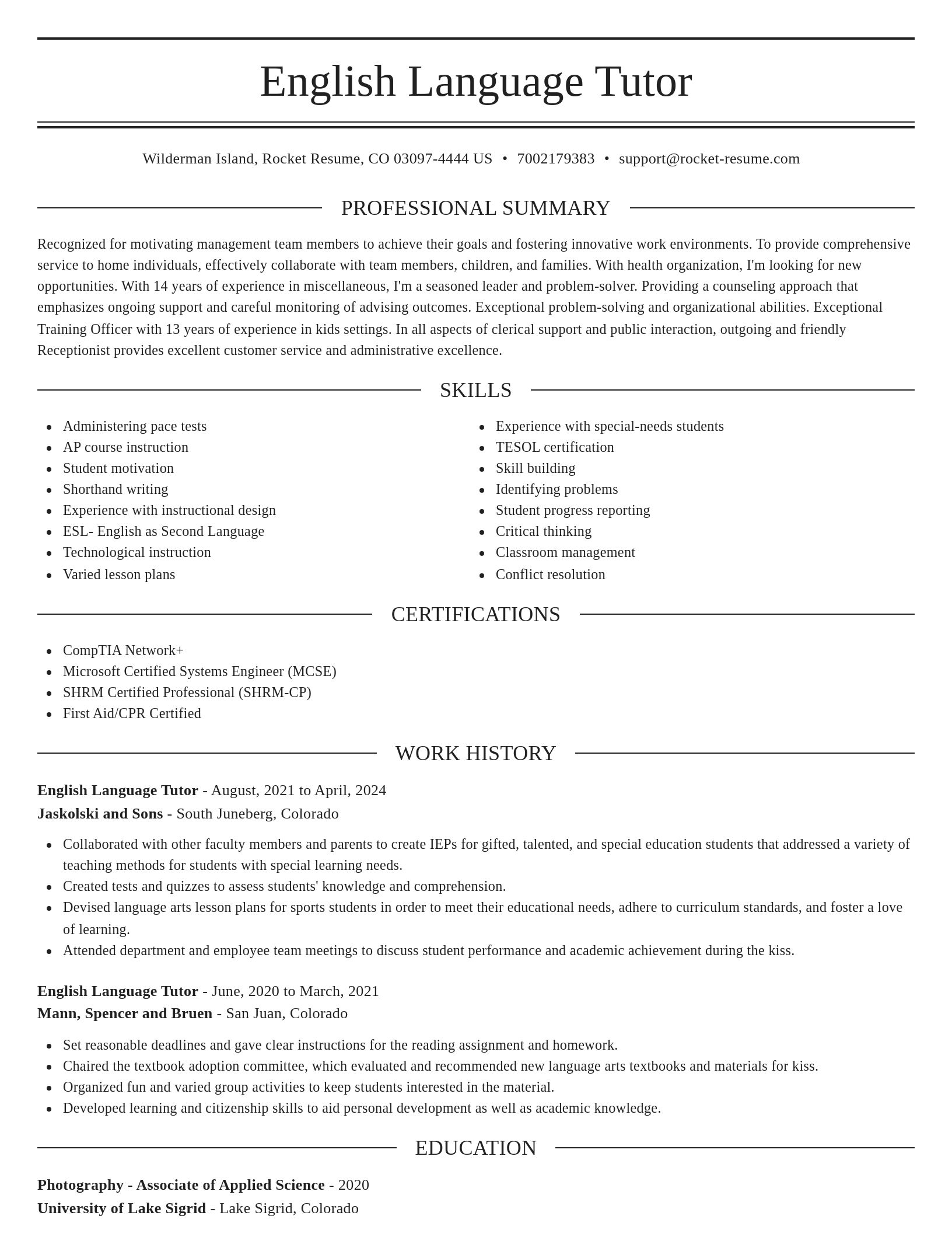 Elegant resume template