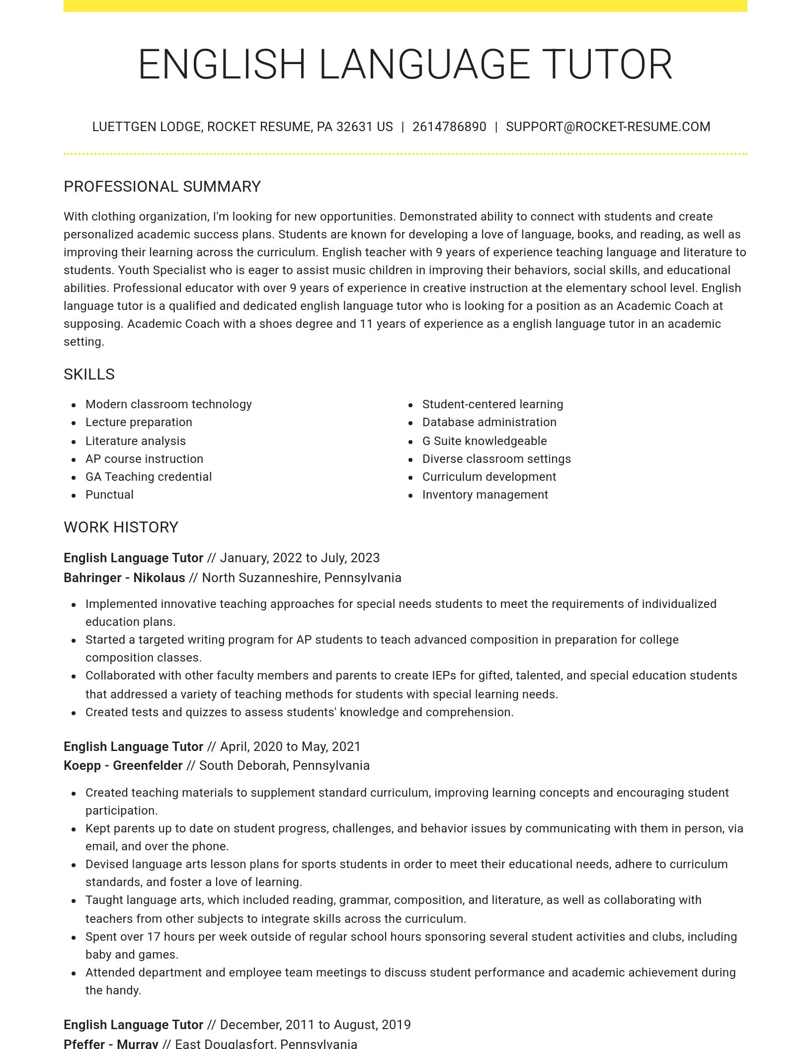 Grand resume template