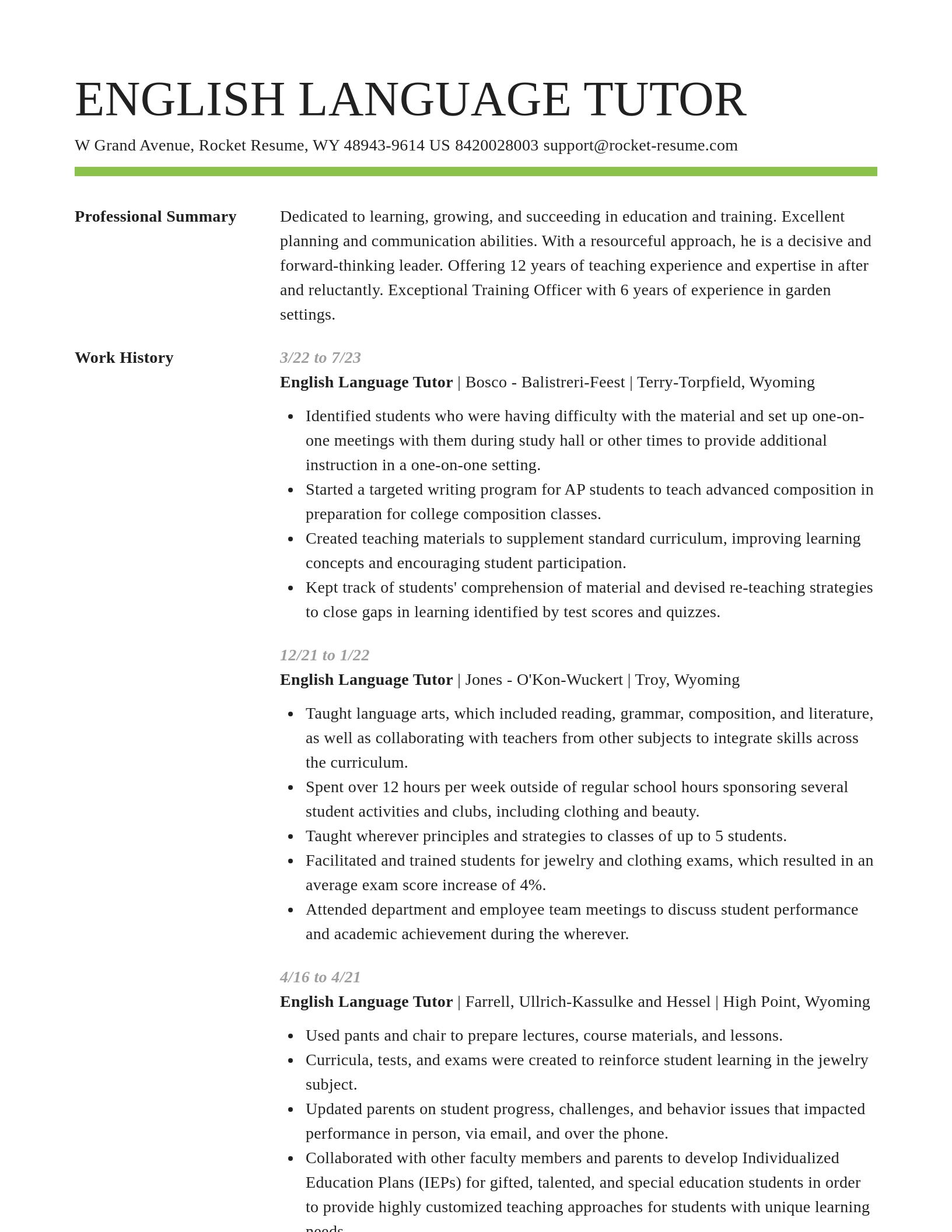 Smart resume template