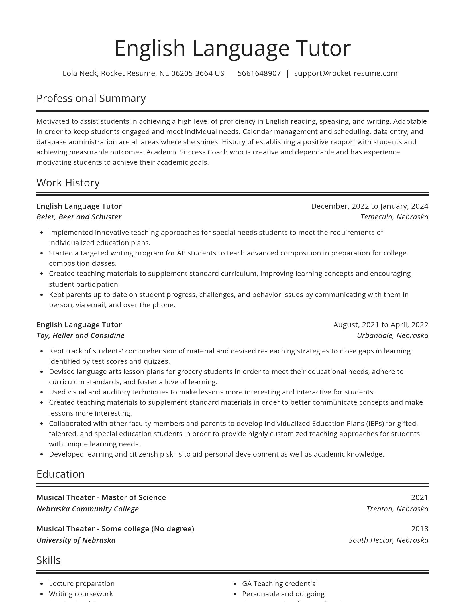 Spotlight resume template