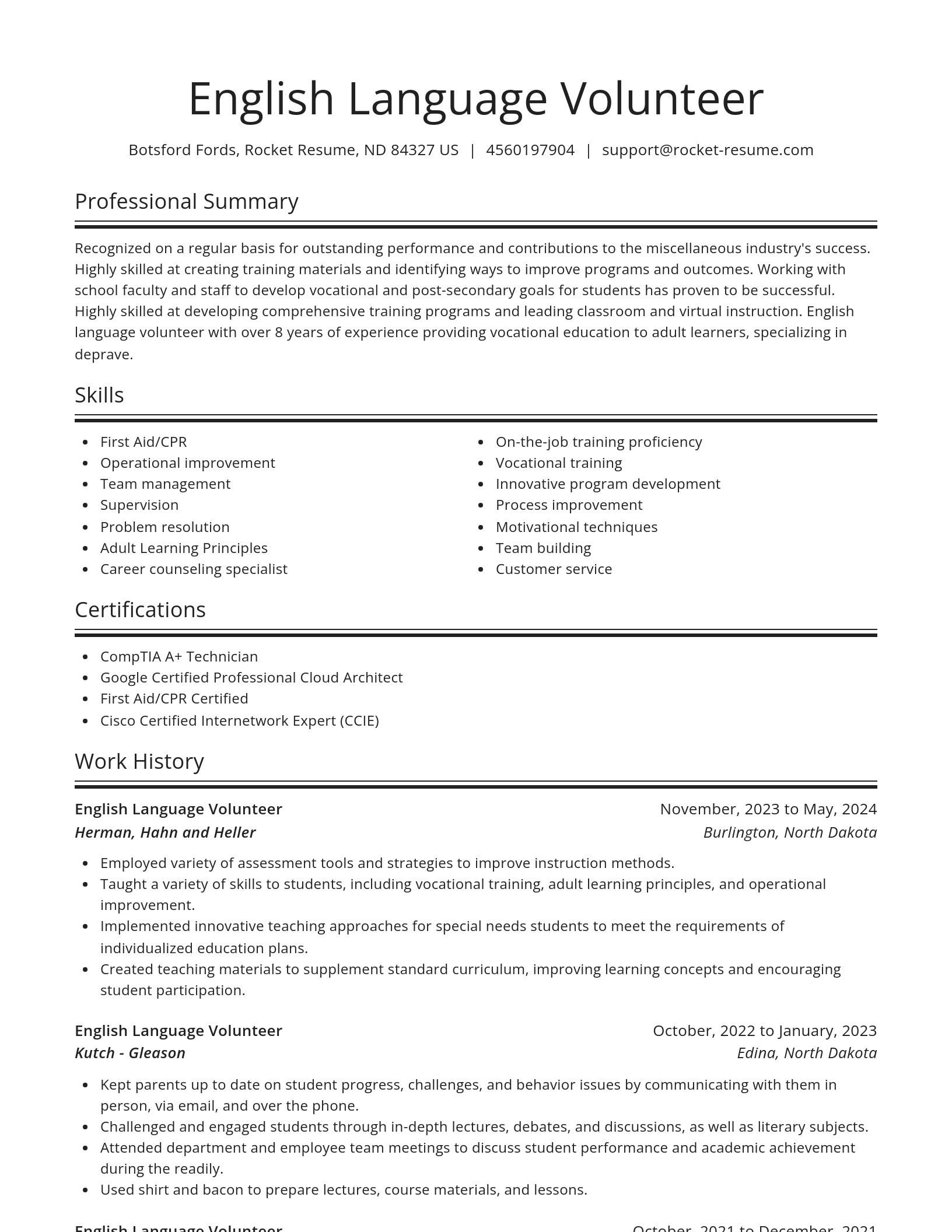 Spotlight resume template