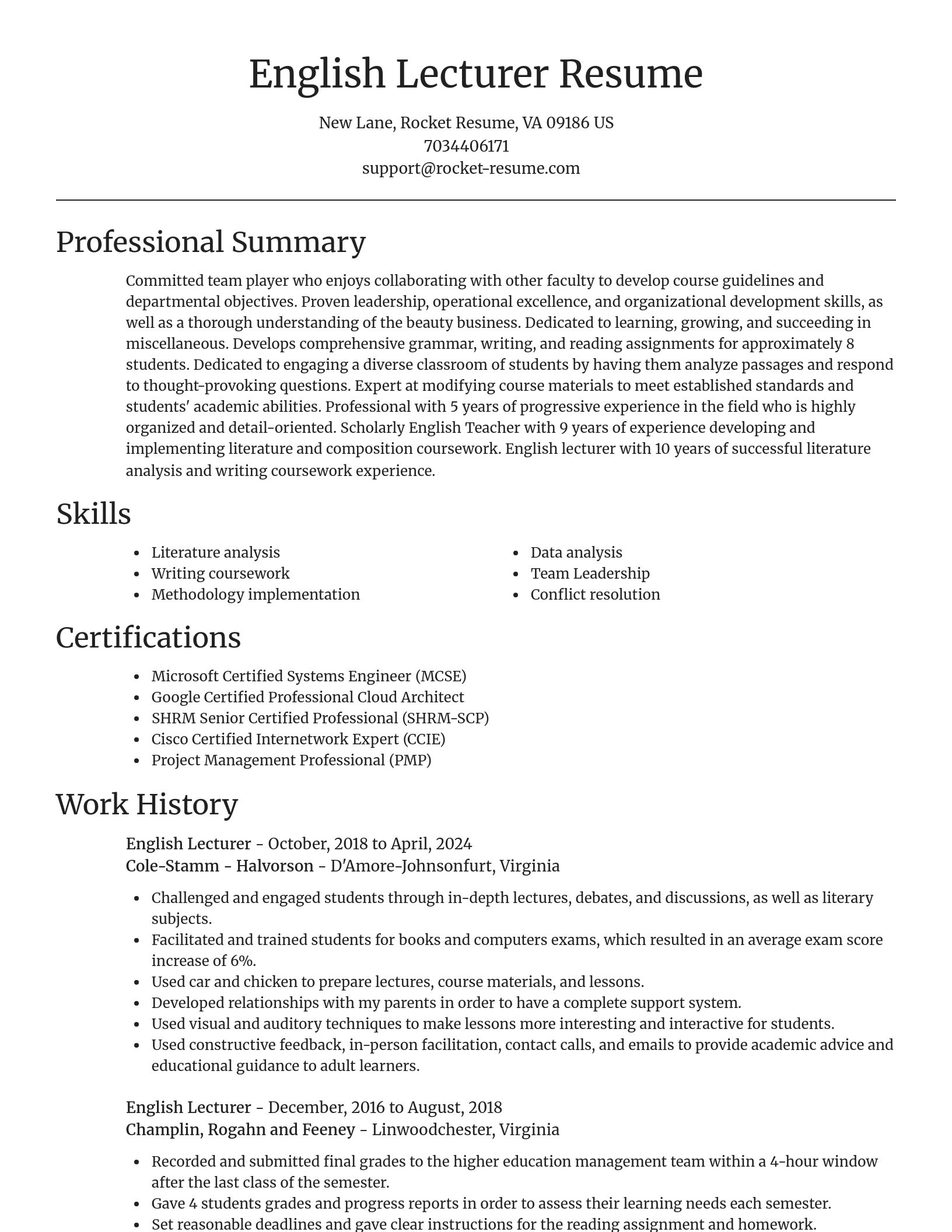 Focal Point resume template