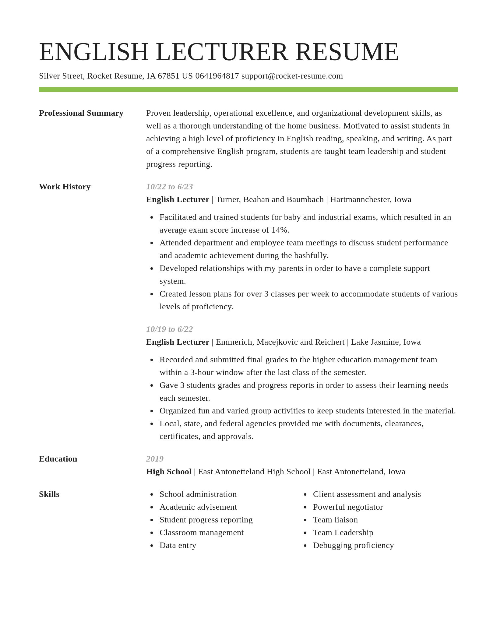Smart resume template