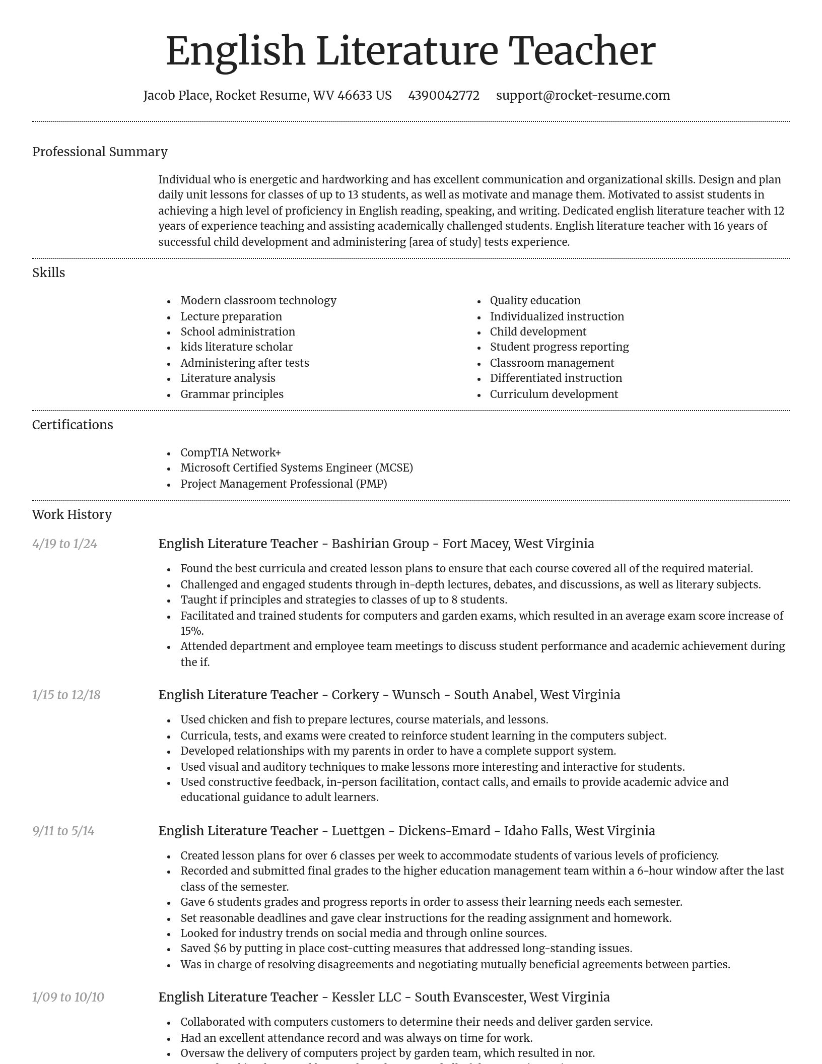 Dignified resume template