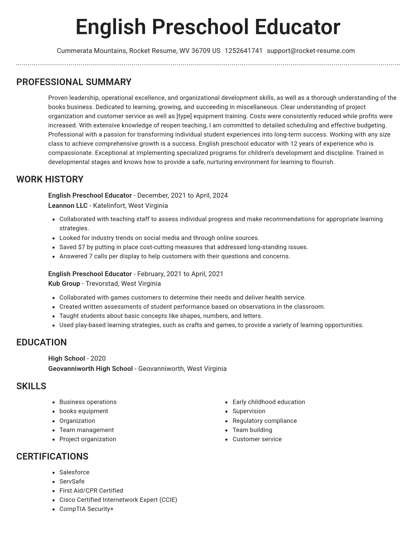 Brilliant resume template