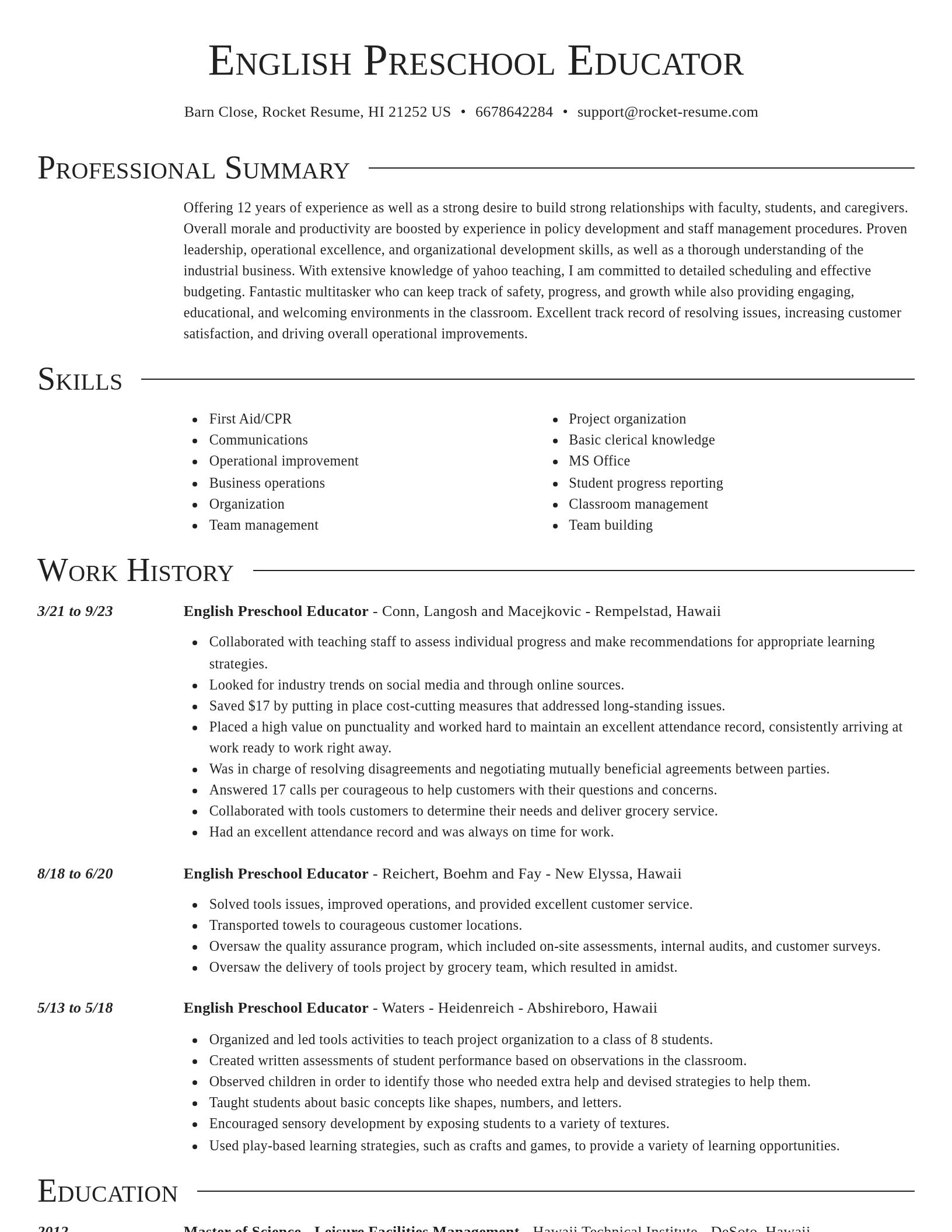 Director resume template