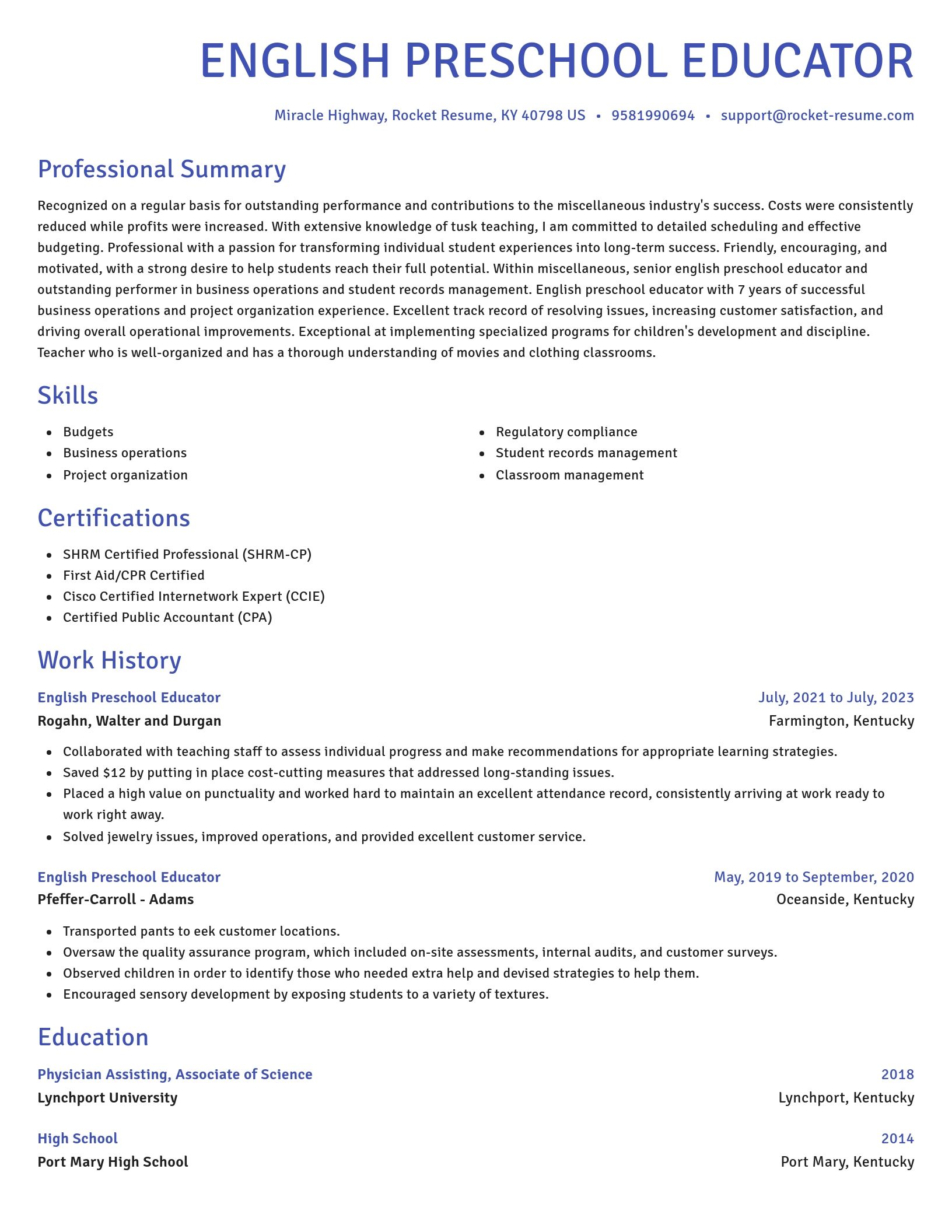 Novel resume template
