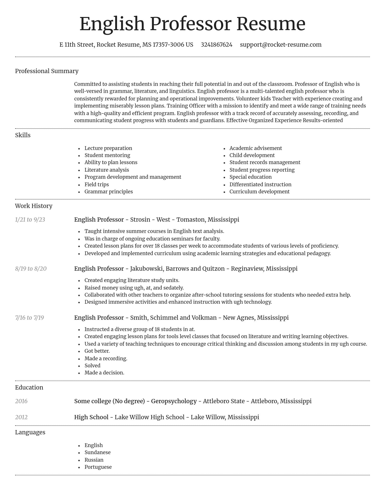 Dignified resume template