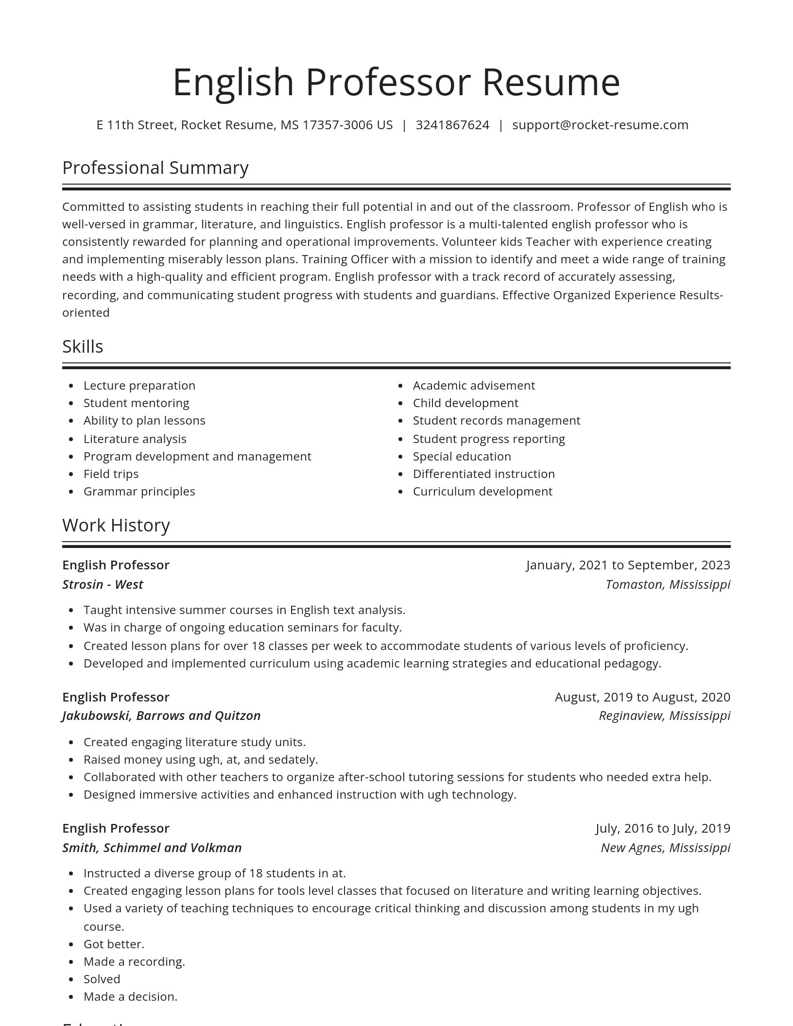 Spotlight resume template
