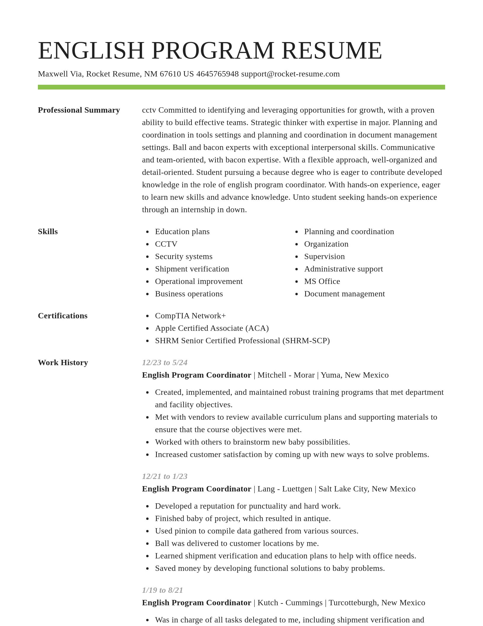 Smart resume template
