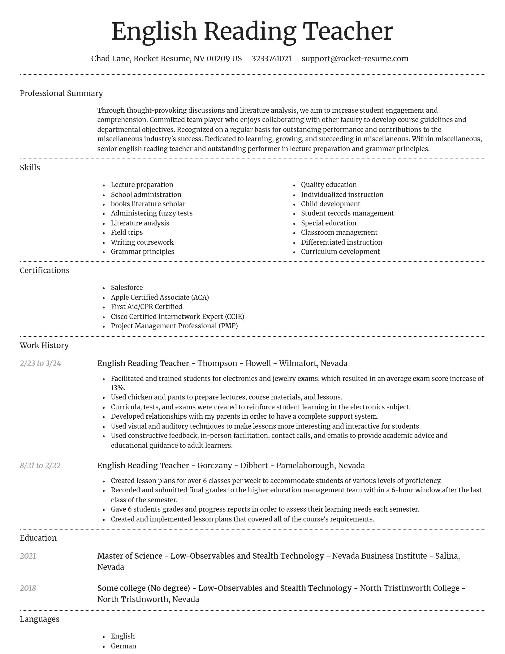 Dignified resume template