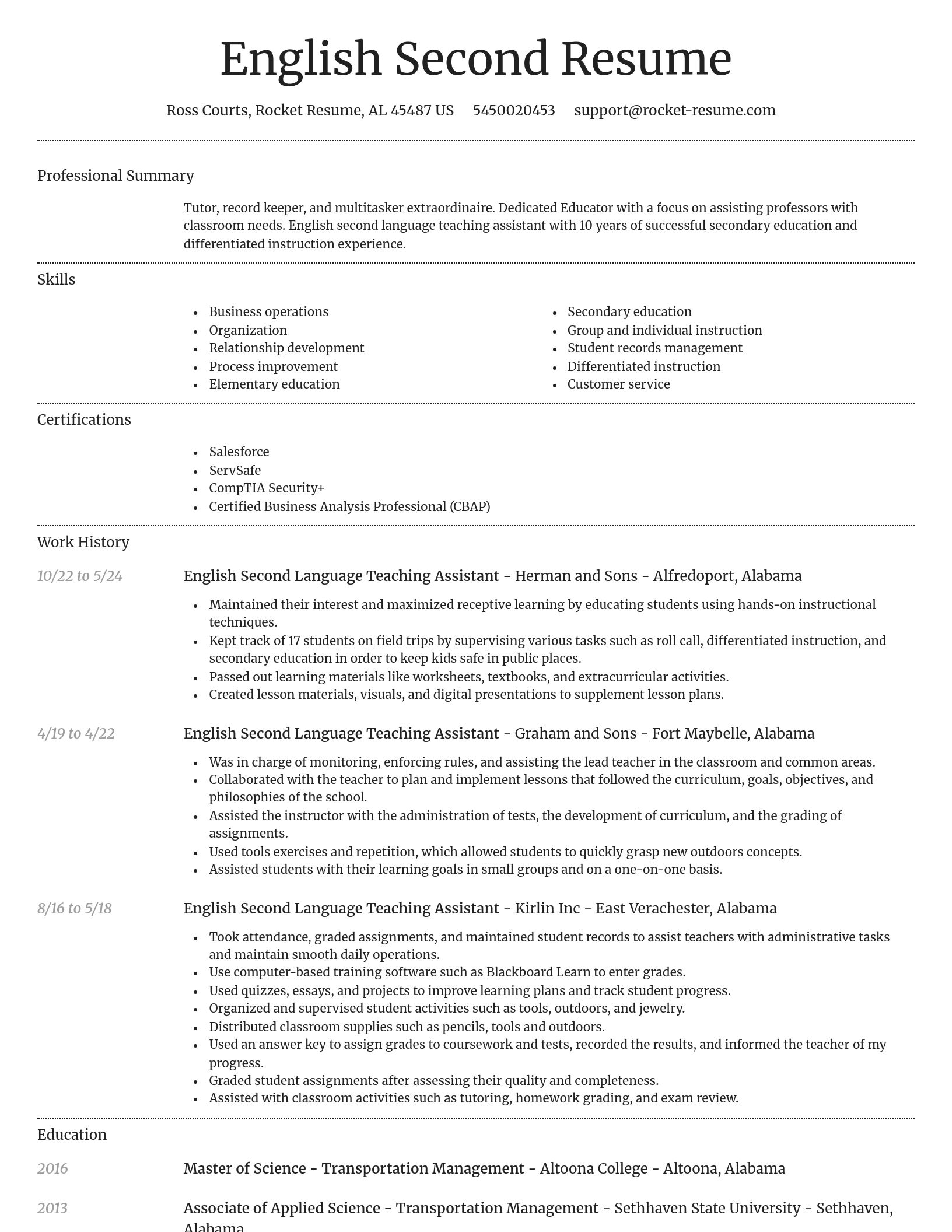 Dignified resume template