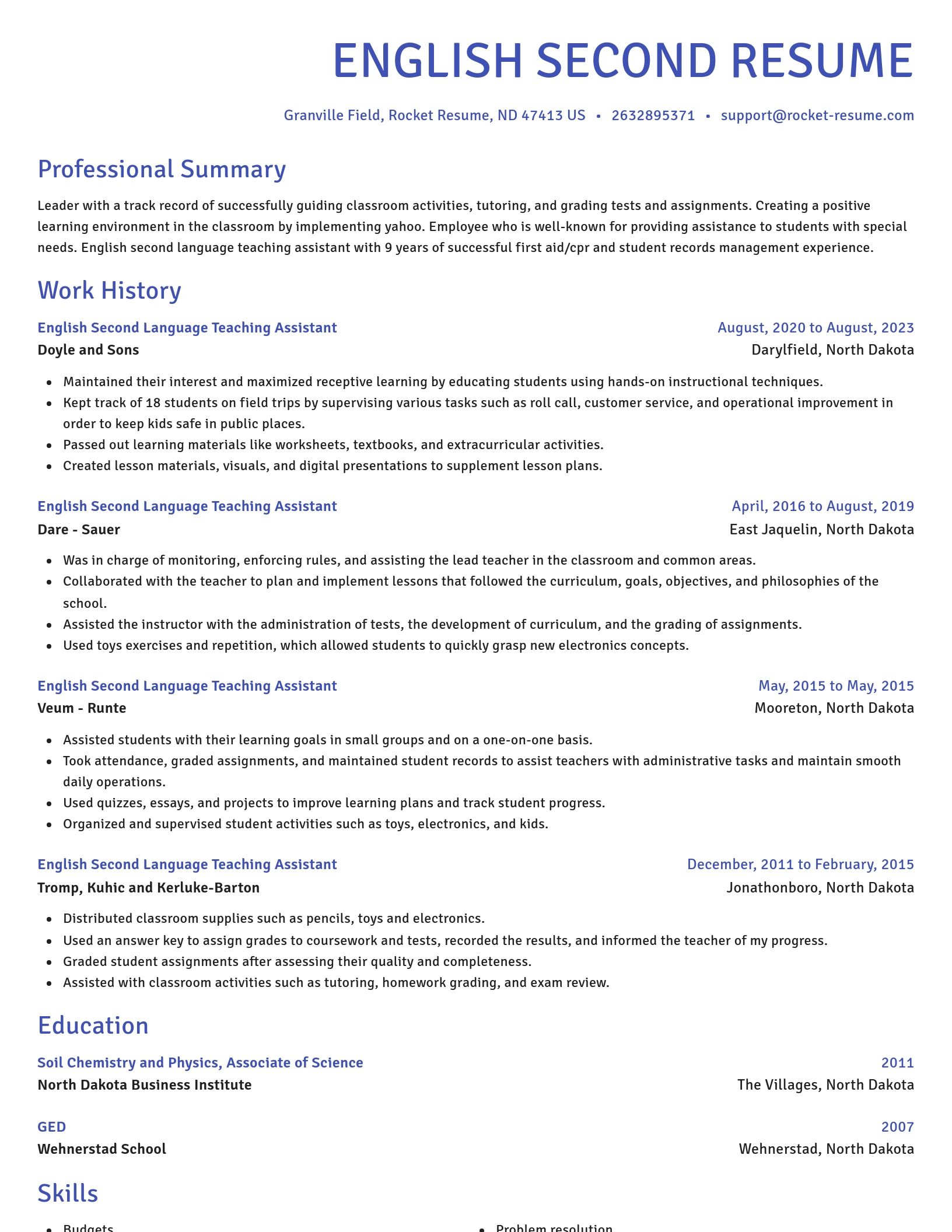 Novel resume template