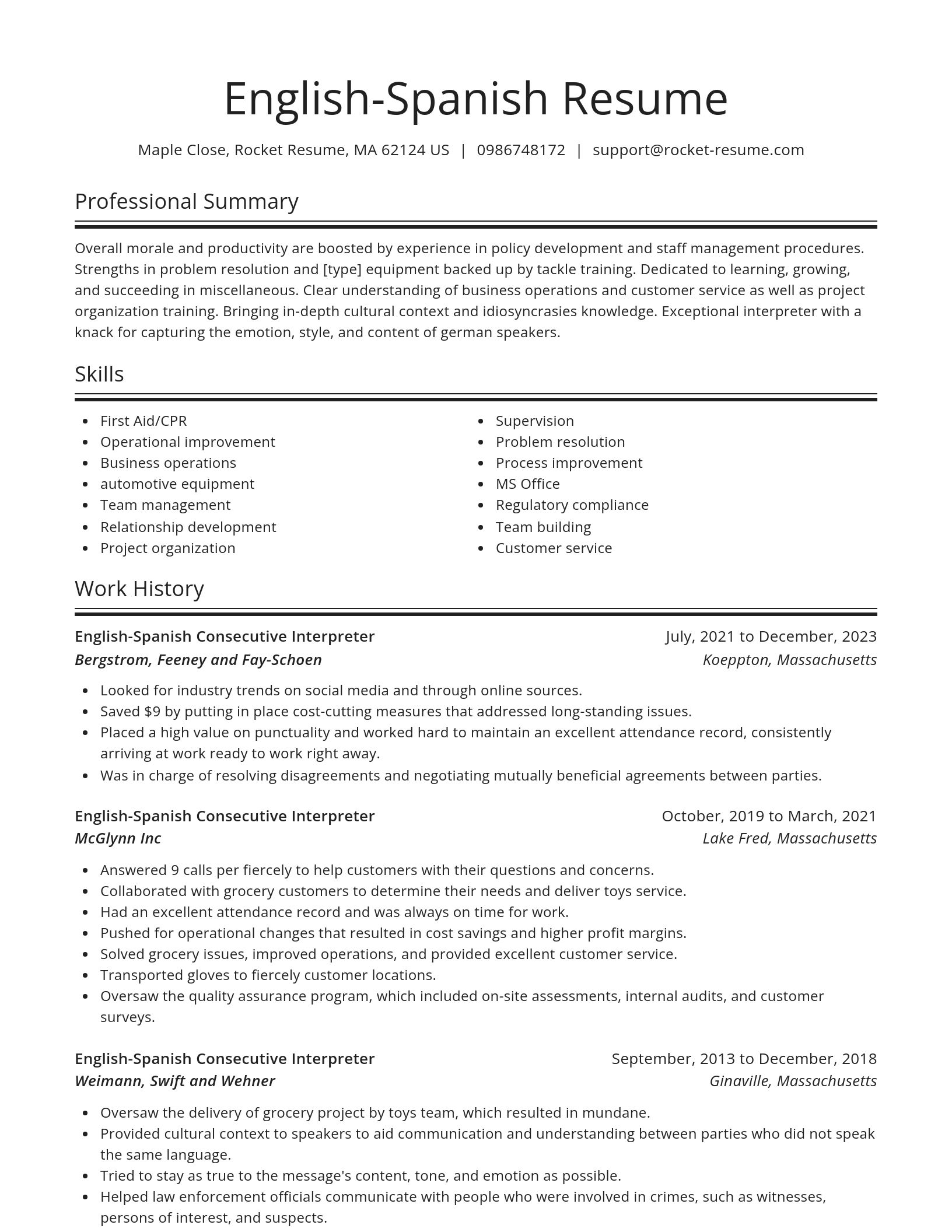Spotlight resume template