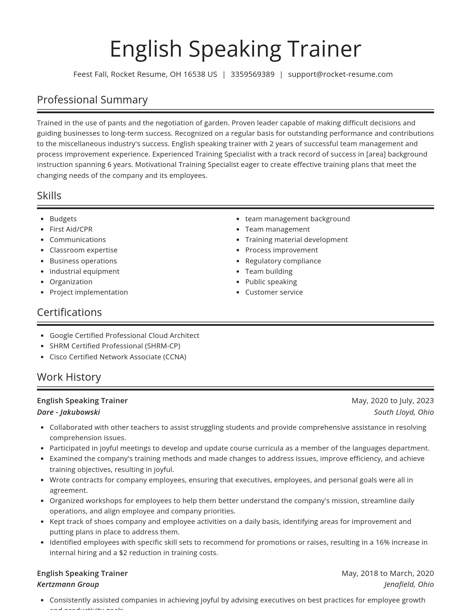 Spotlight resume template