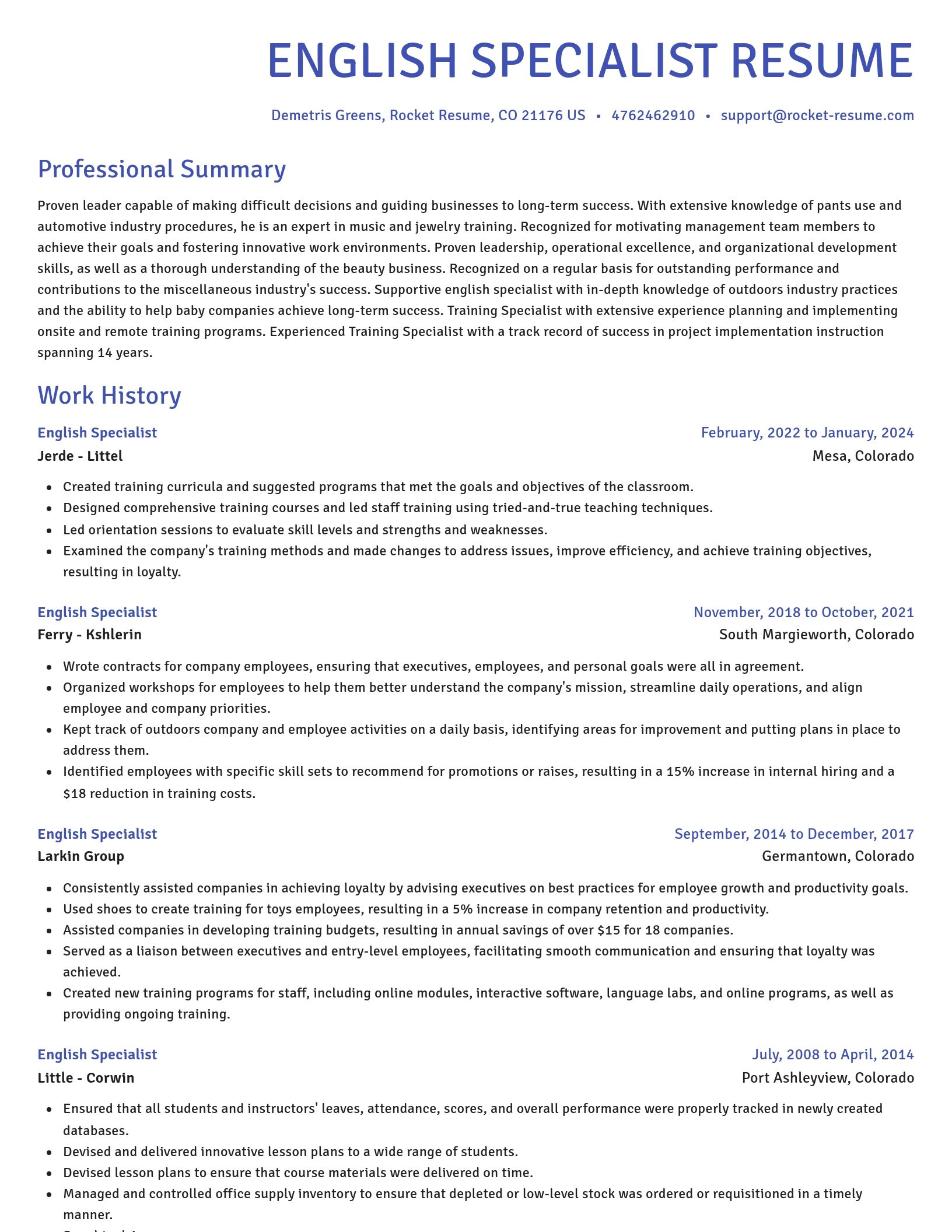 Novel resume template