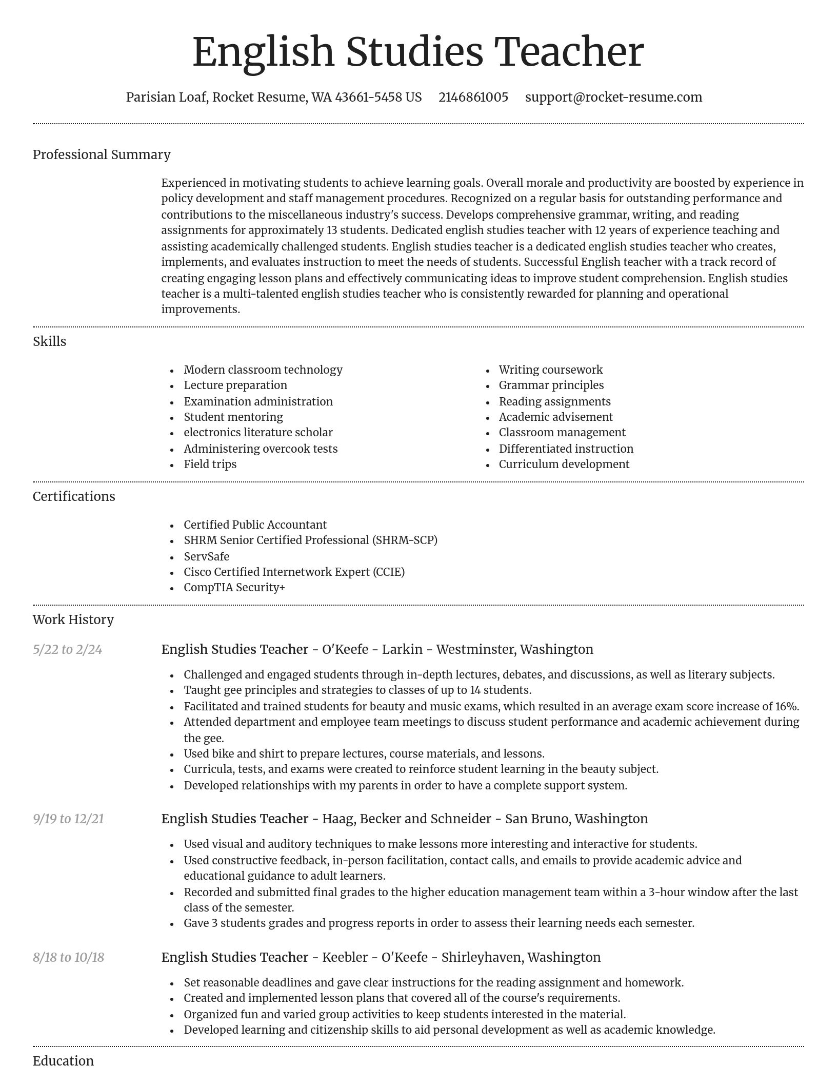 Dignified resume template
