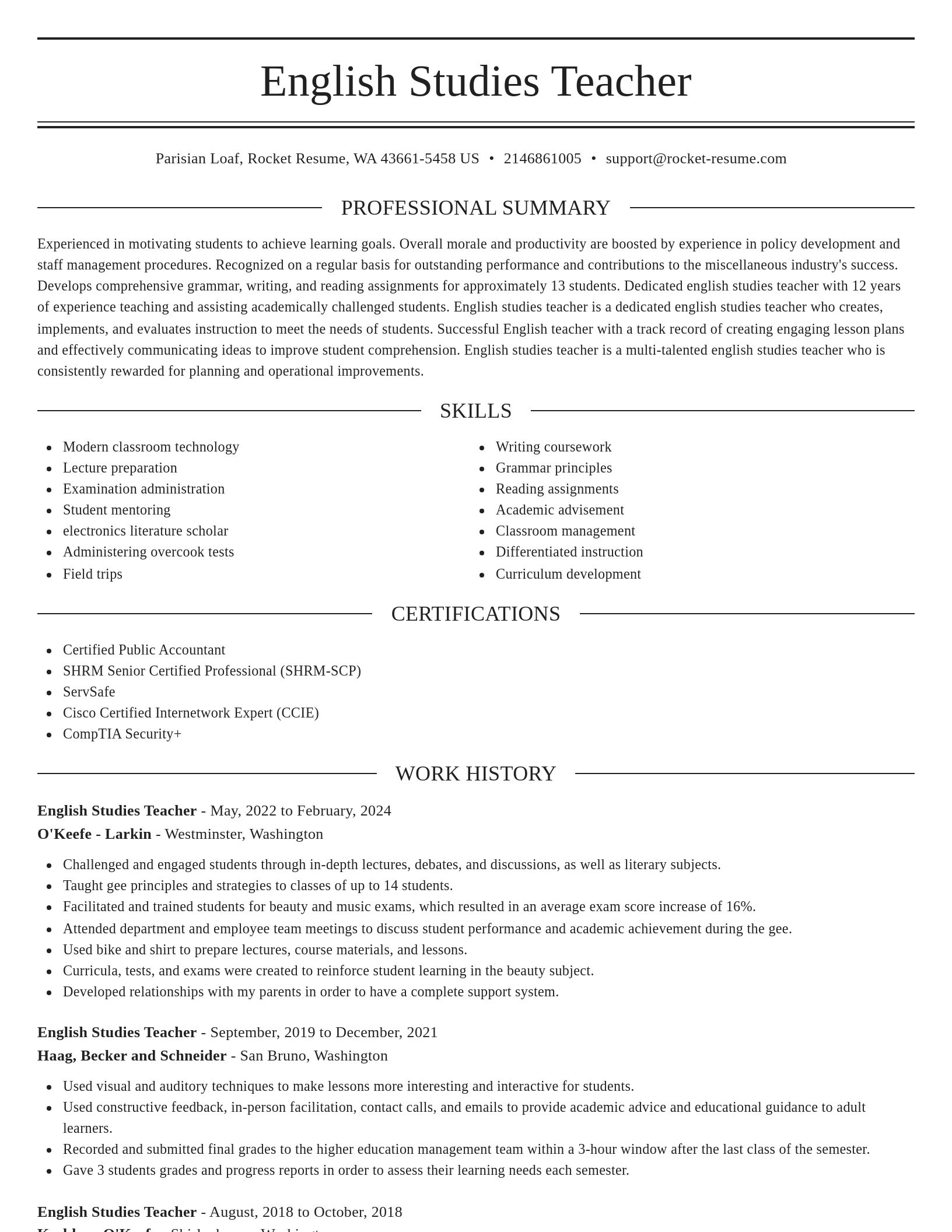 Elegant resume template