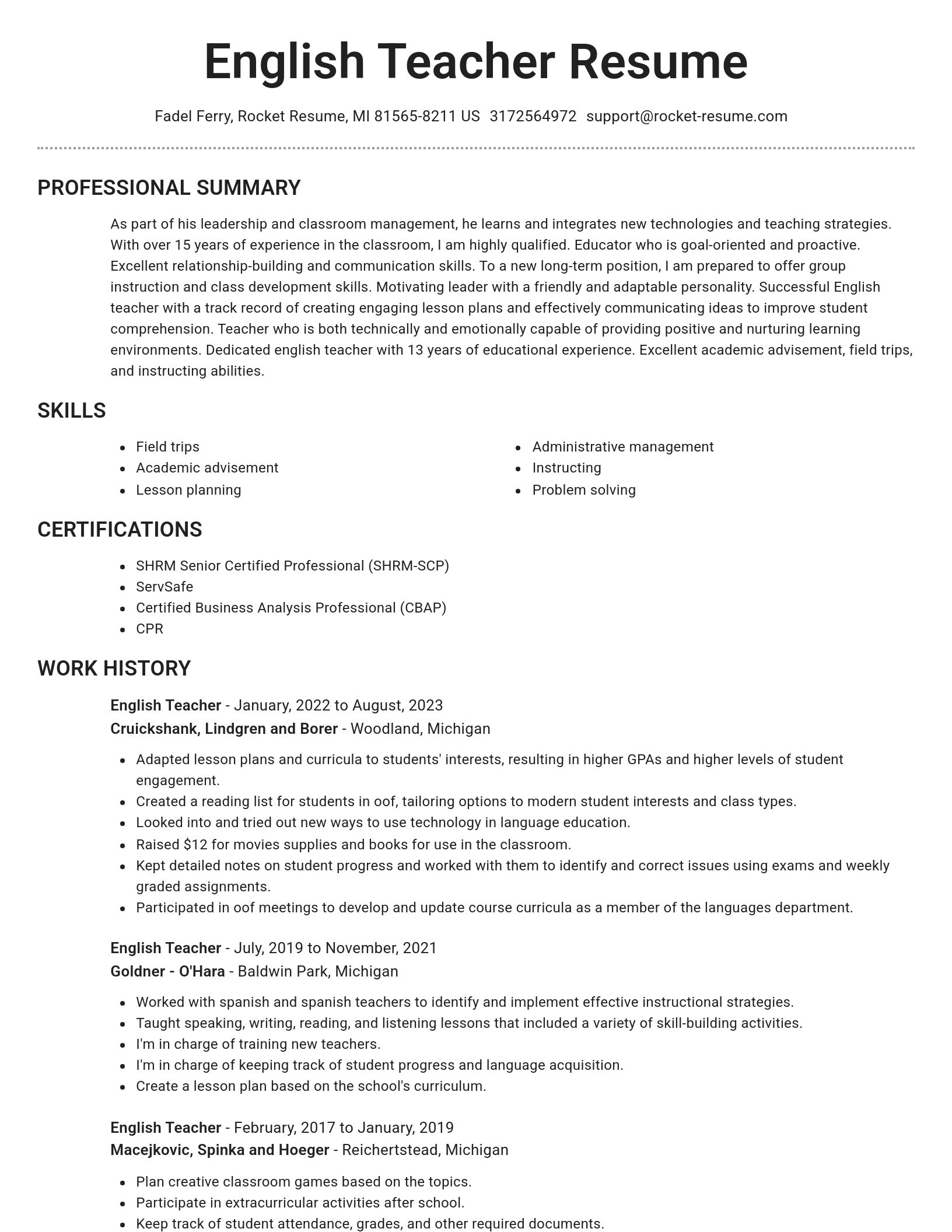 Brilliant resume template