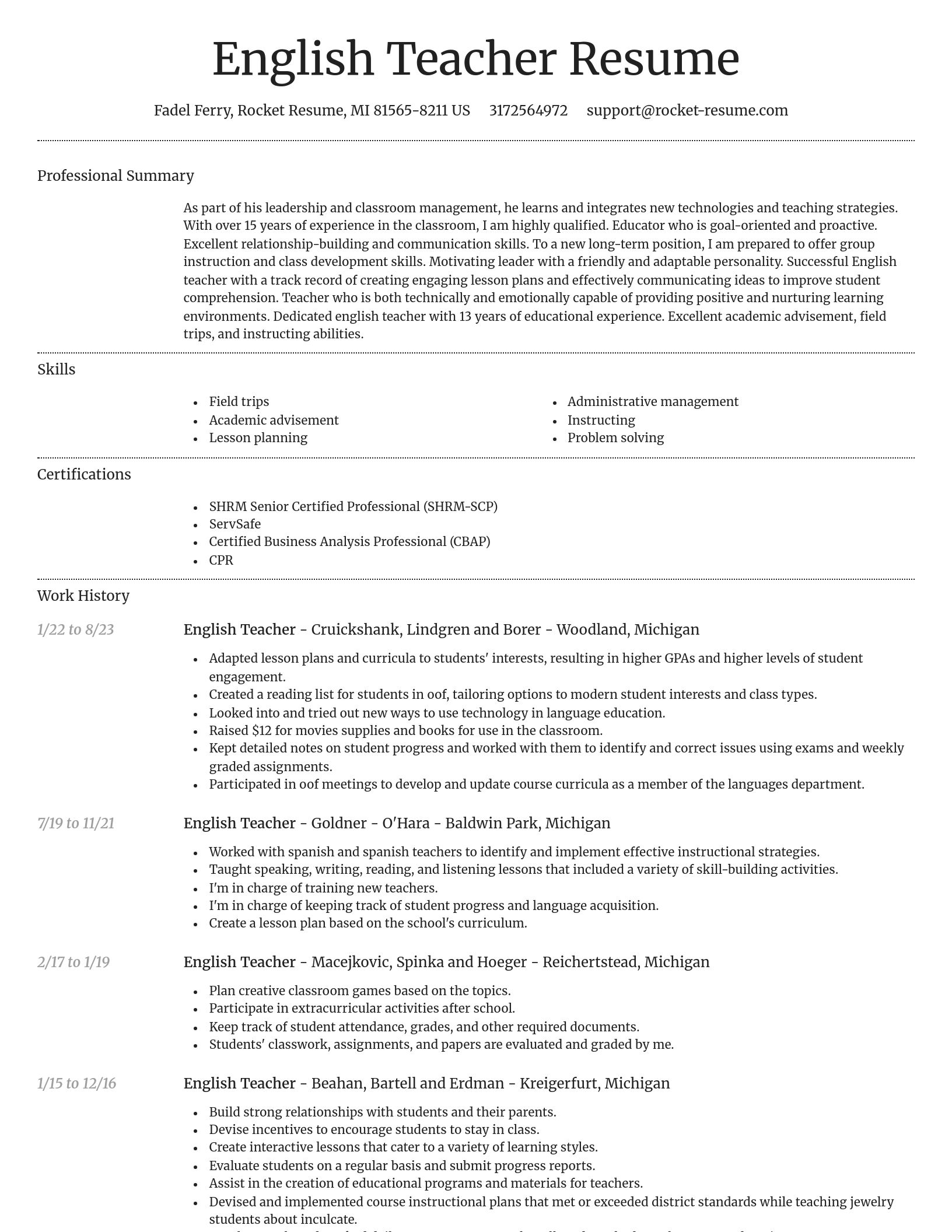 Dignified resume template