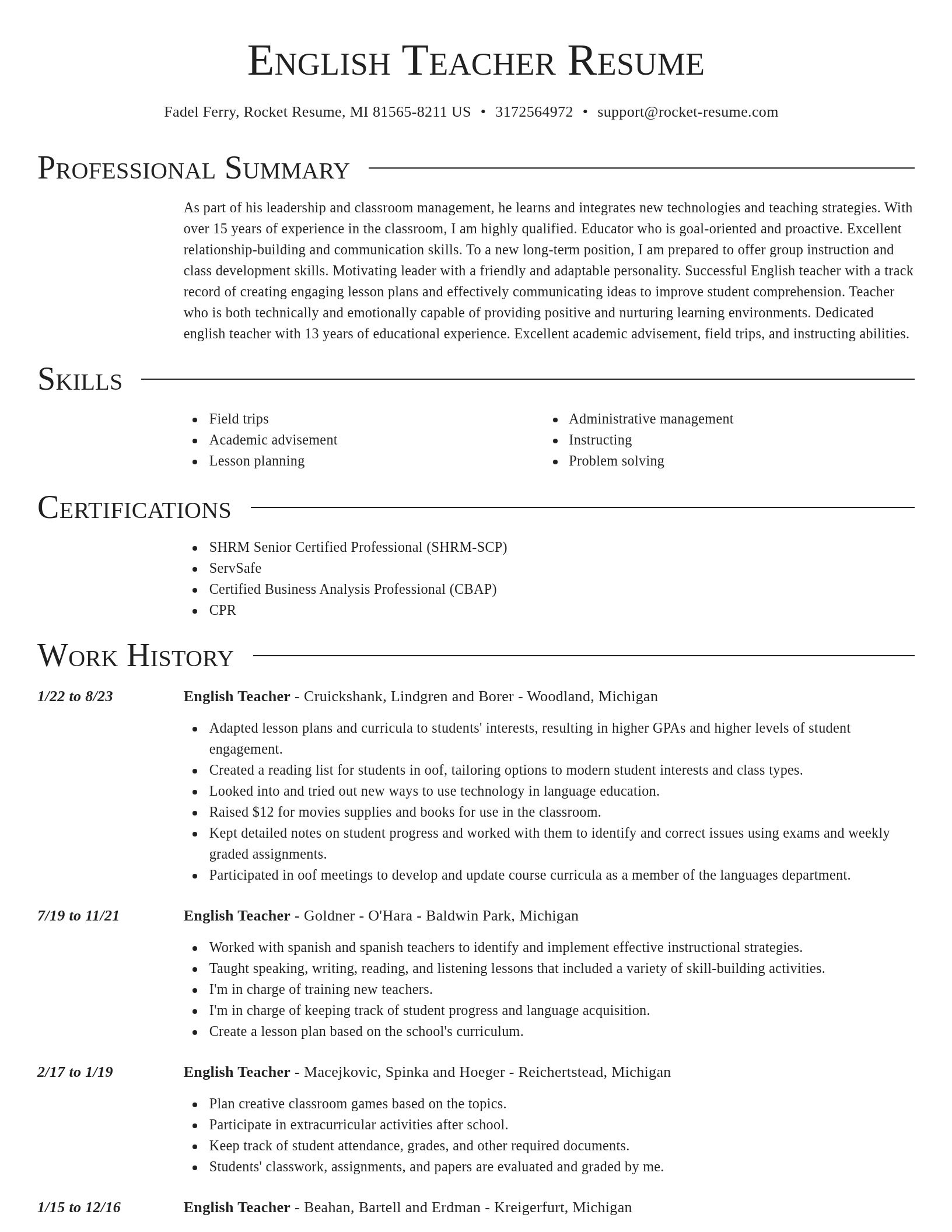 Director resume template