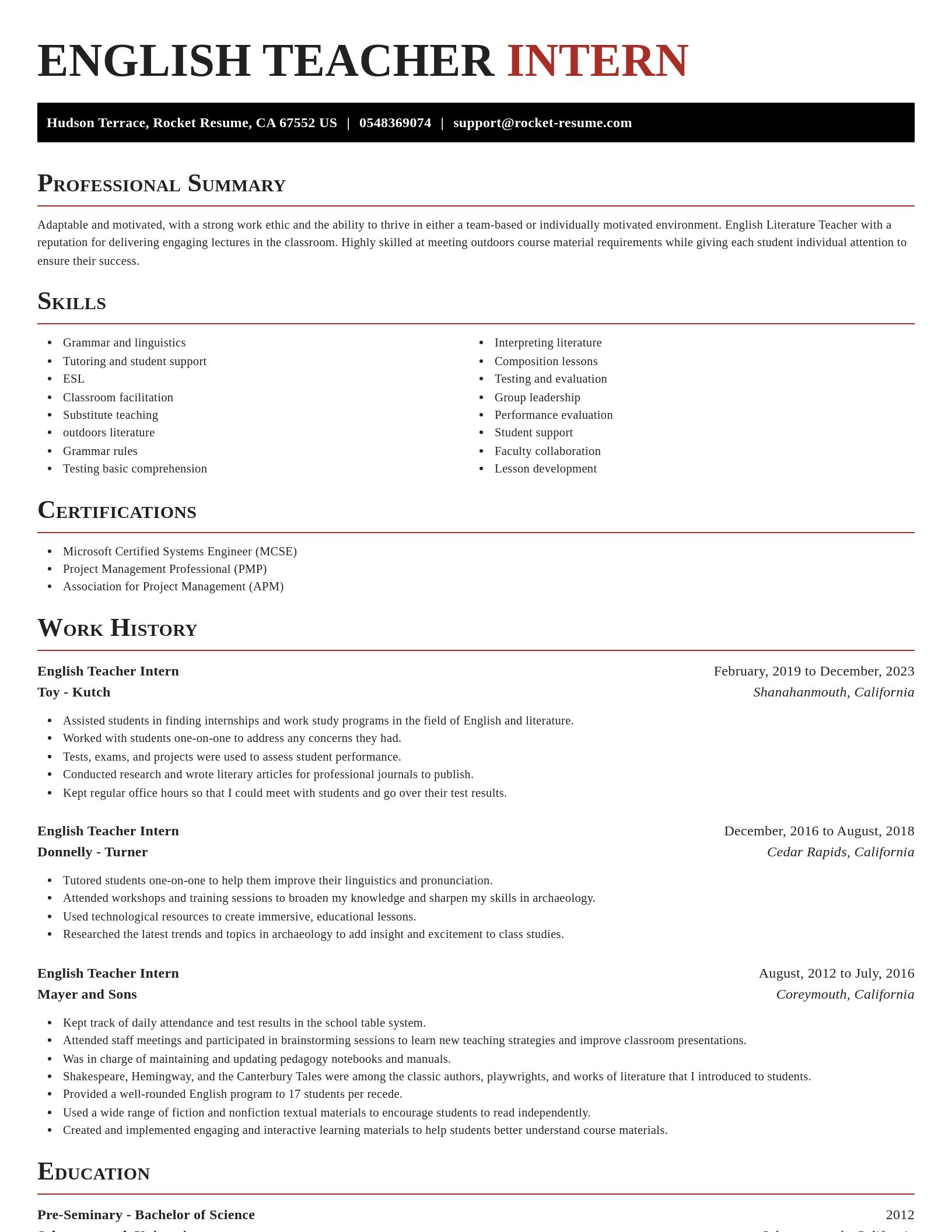 Exquisite resume template