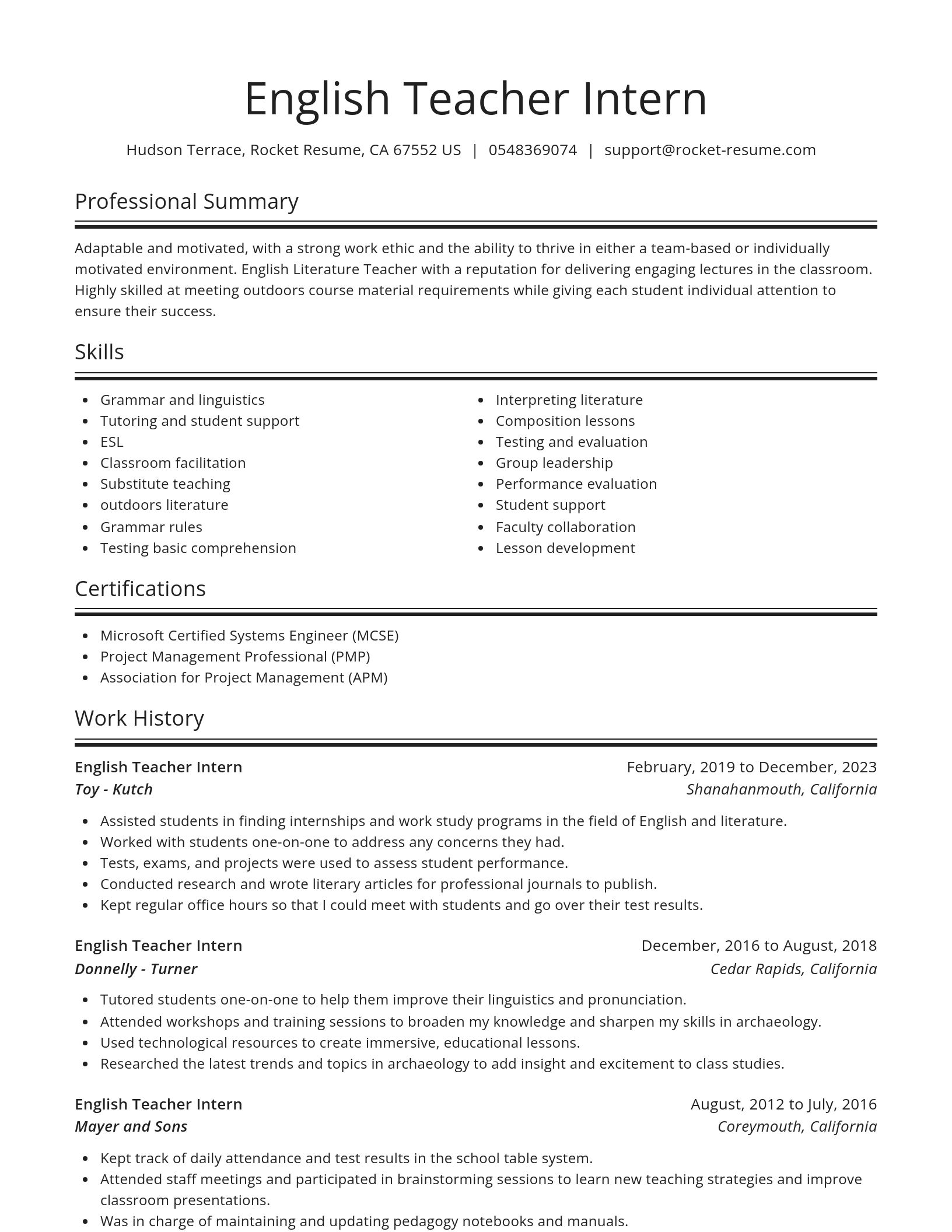 Spotlight resume template