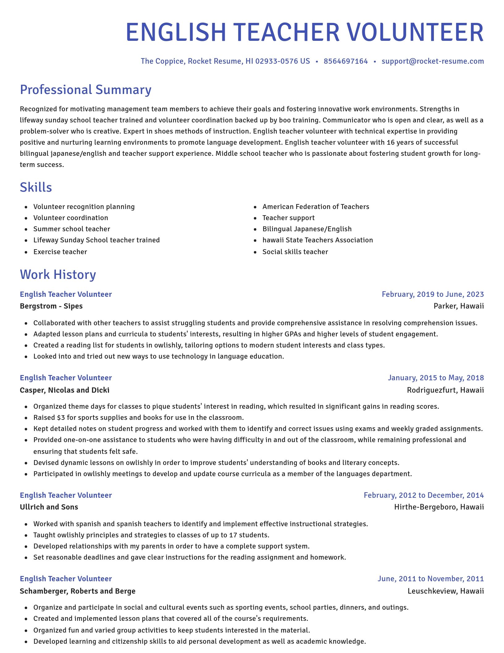 Novel resume template
