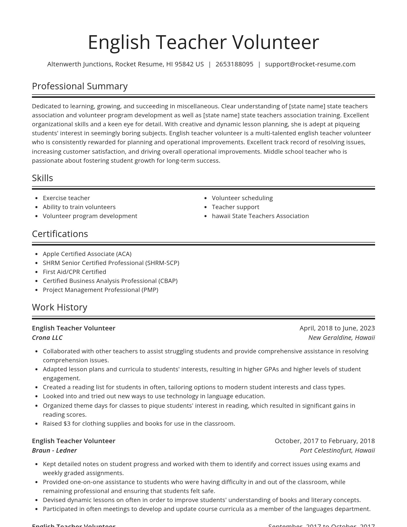 Spotlight resume template