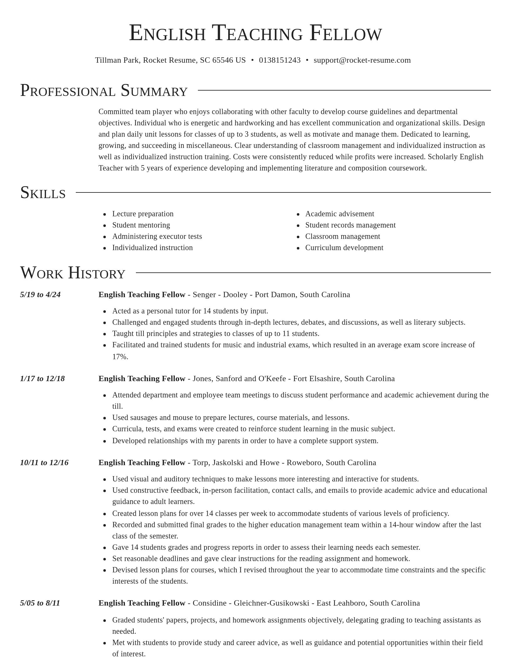 Director resume template