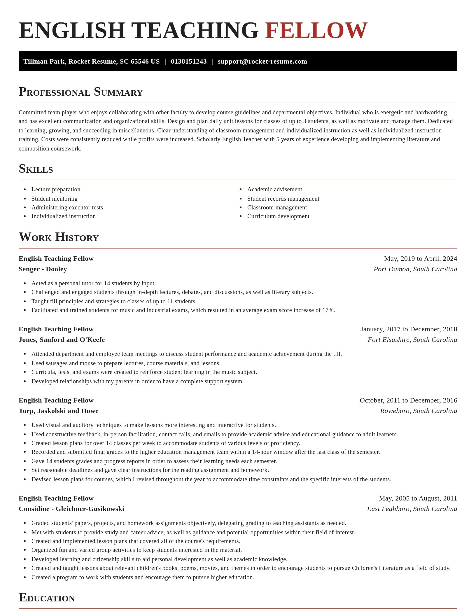 Exquisite resume template