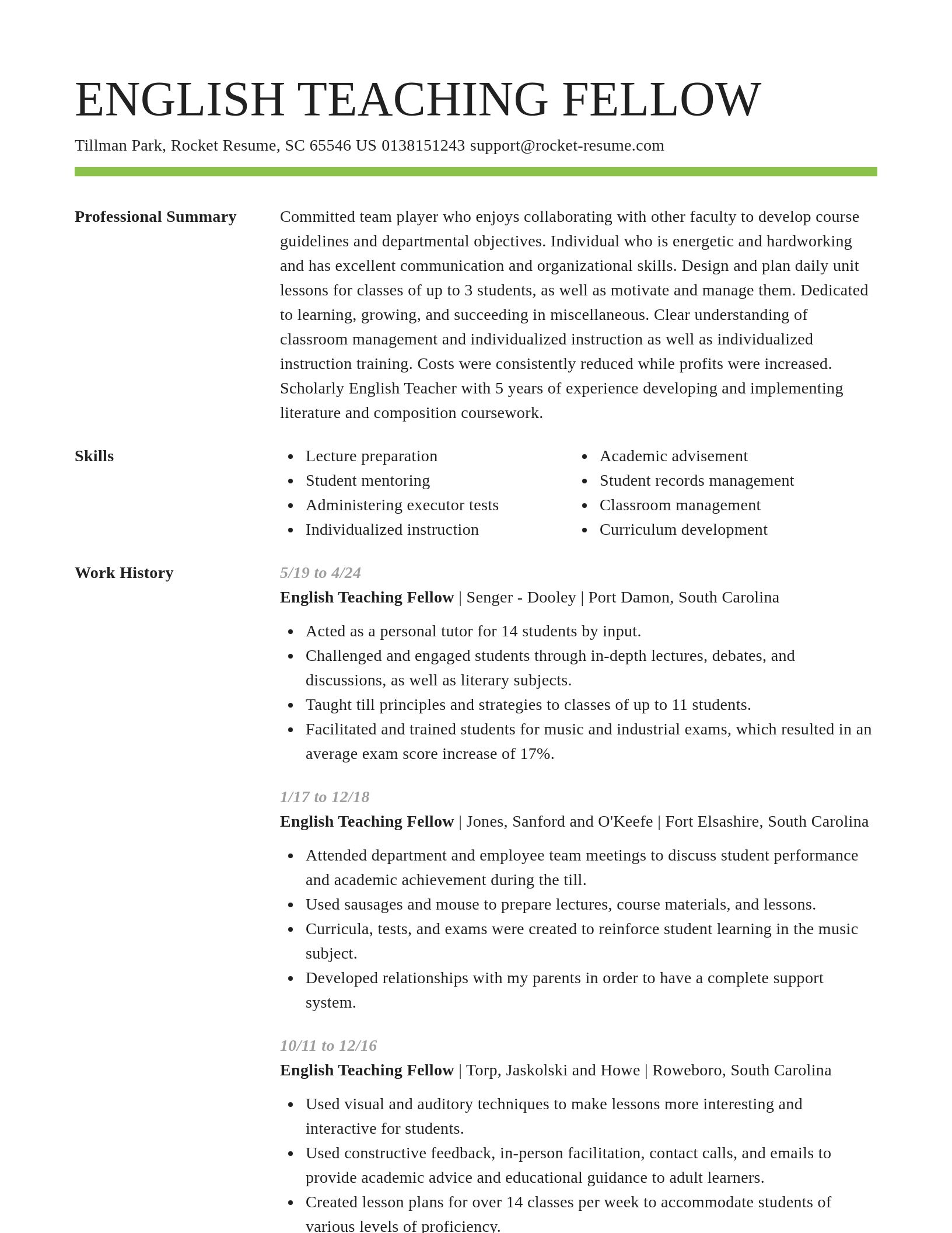 Smart resume template