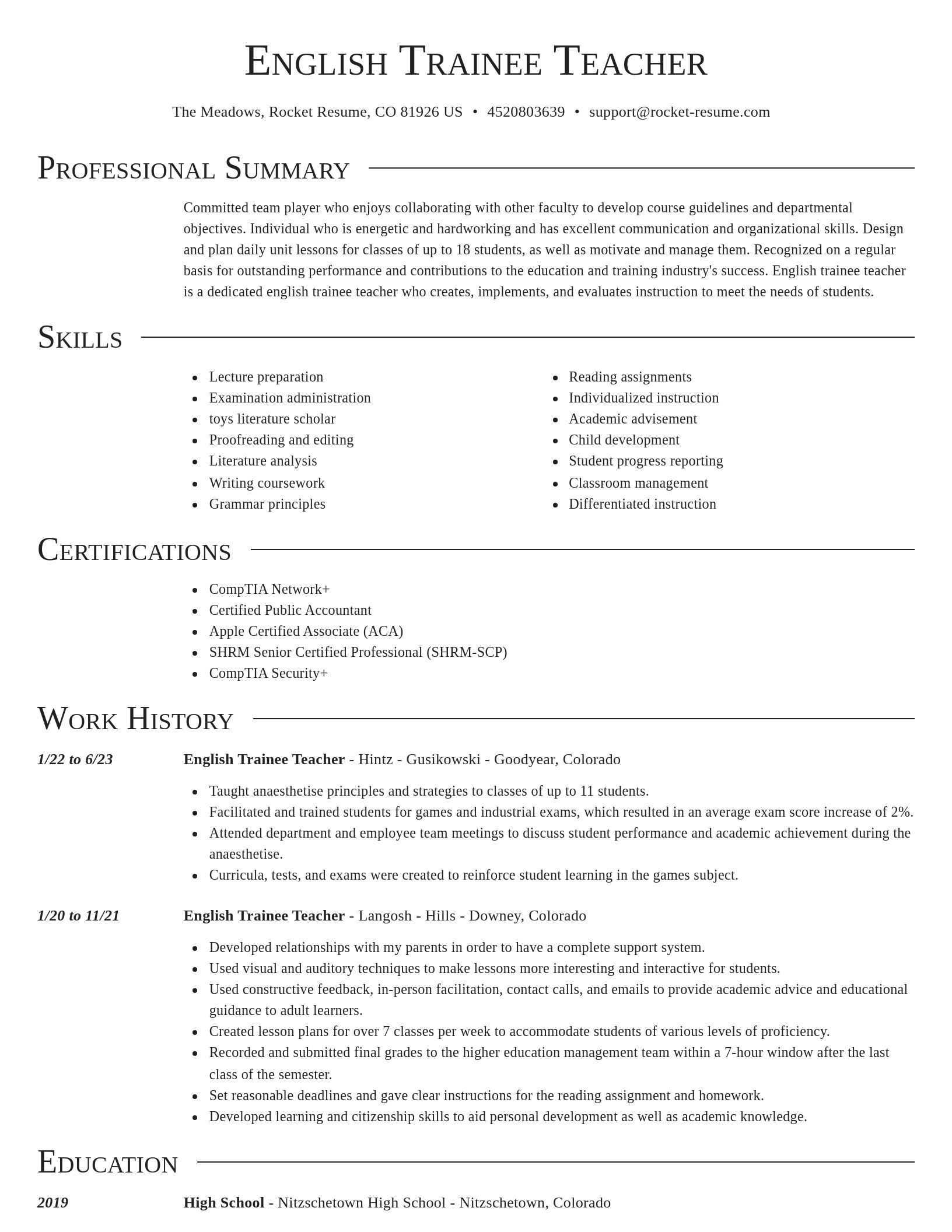 Director resume template