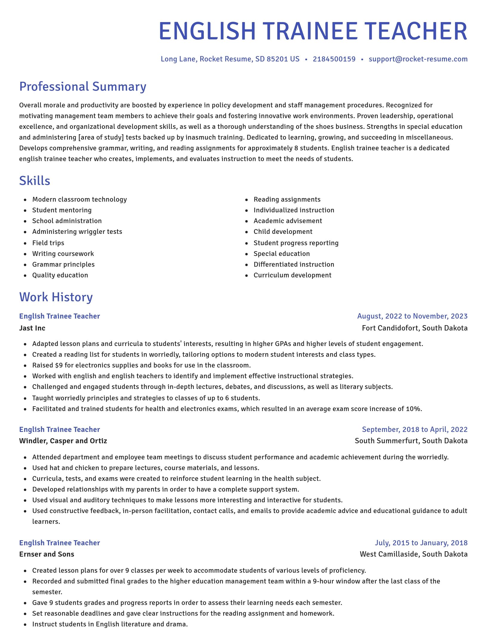 Novel resume template