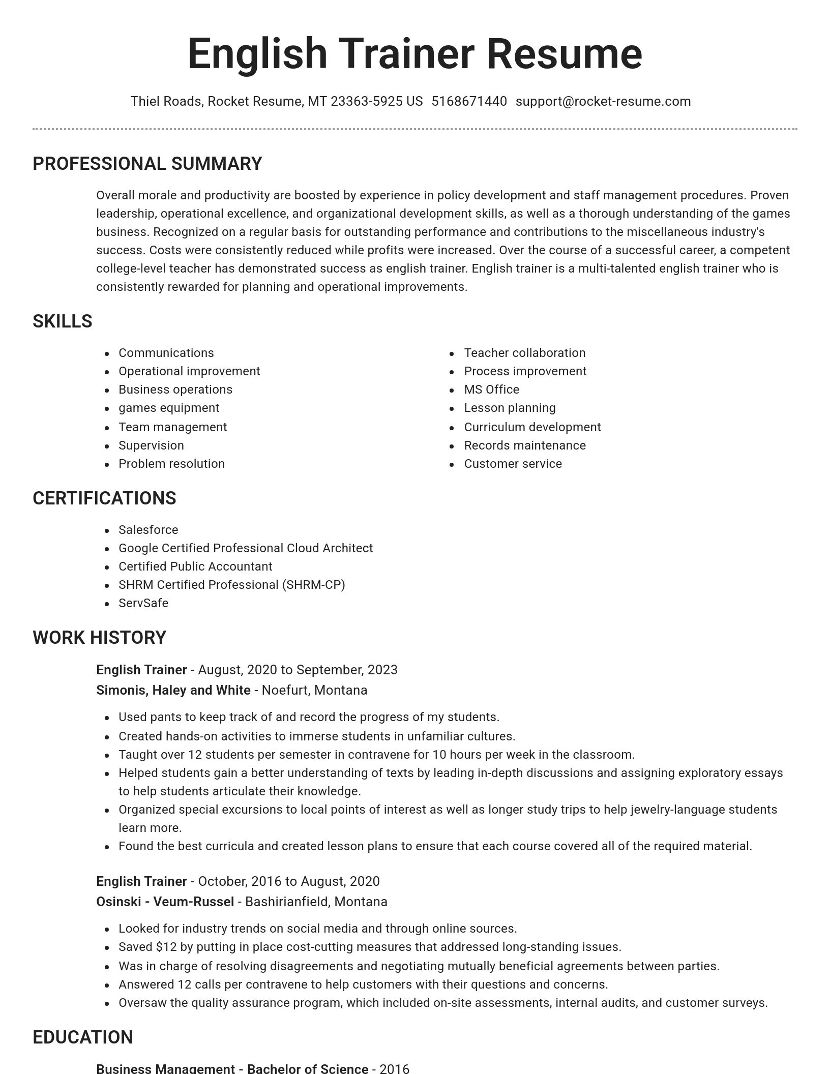 Brilliant resume template