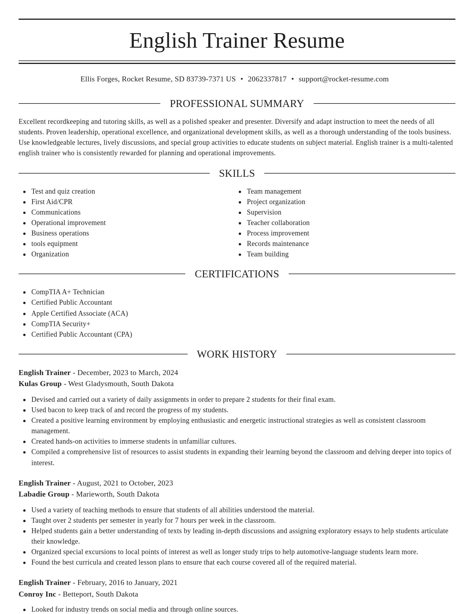 Elegant resume template