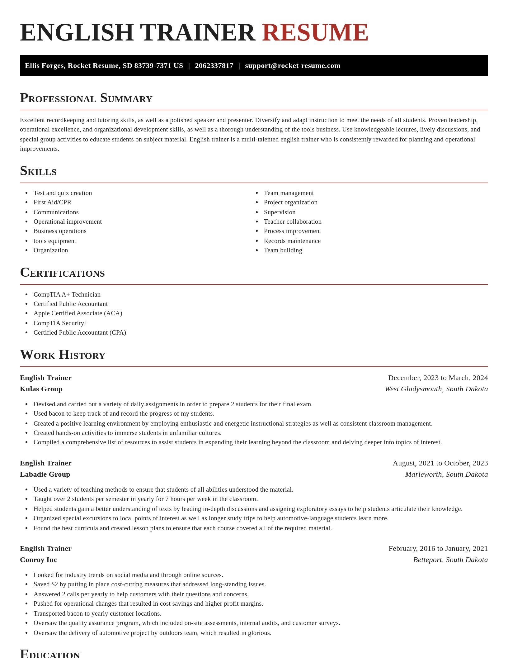 Exquisite resume template