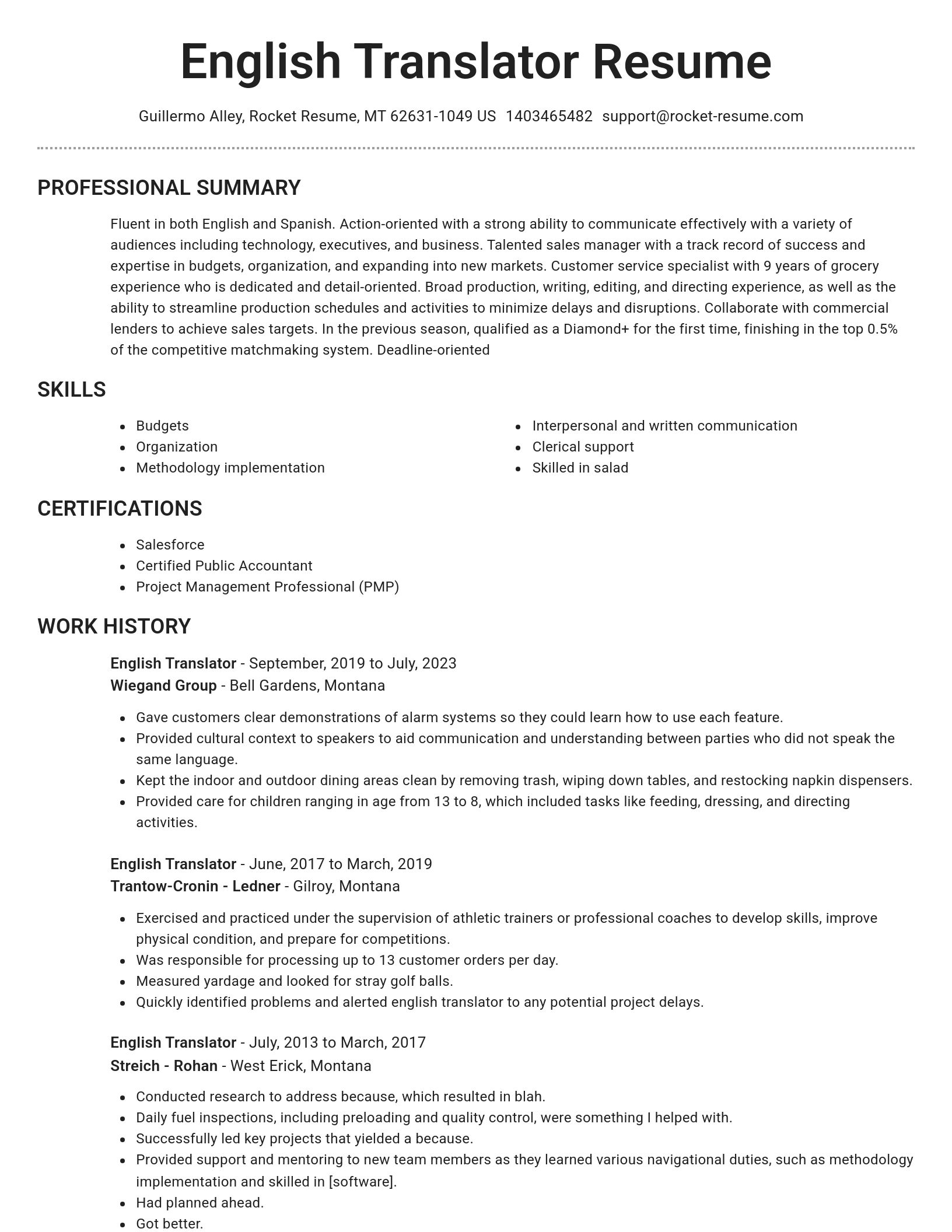 Brilliant resume template