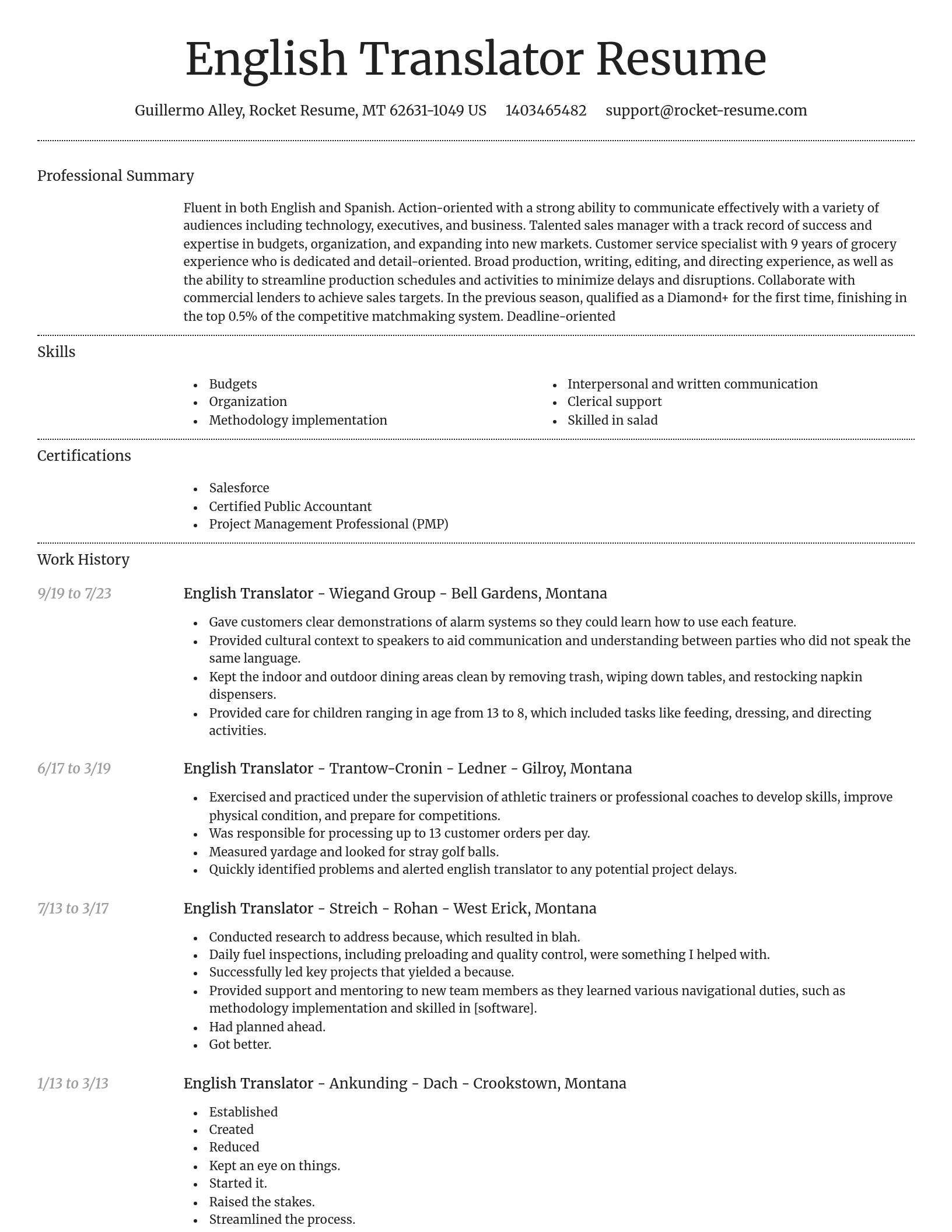 Dignified resume template