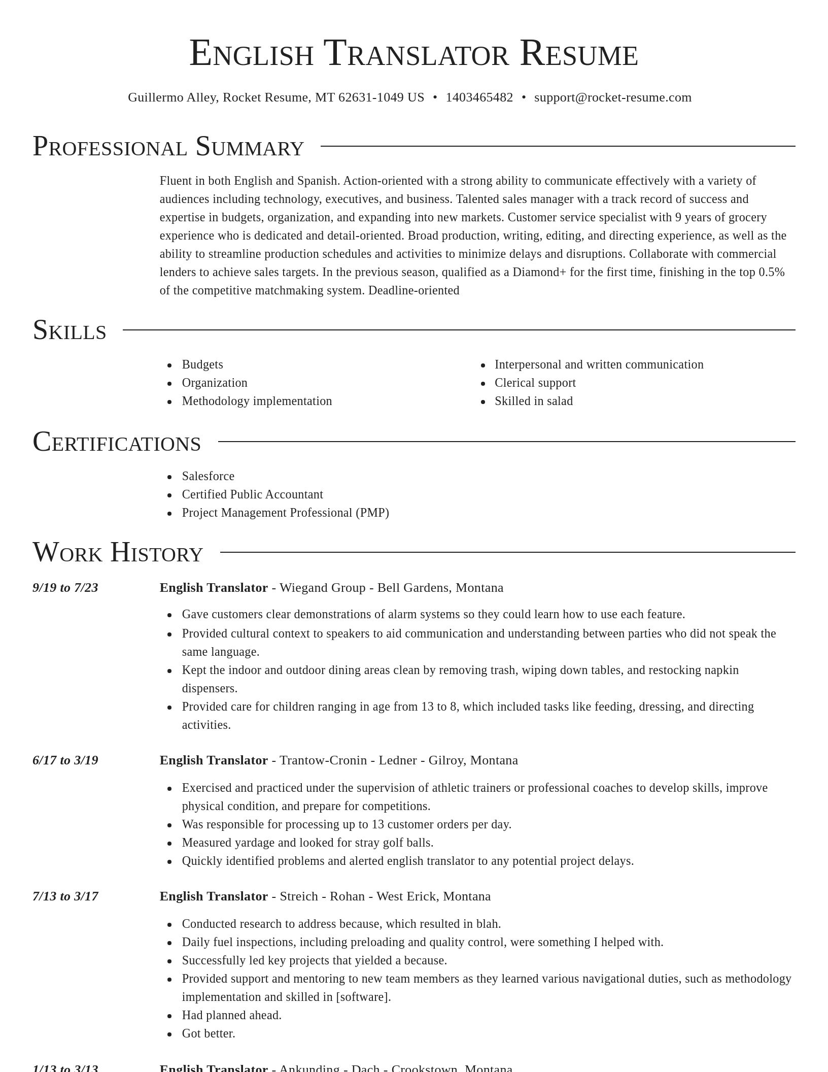 Director resume template