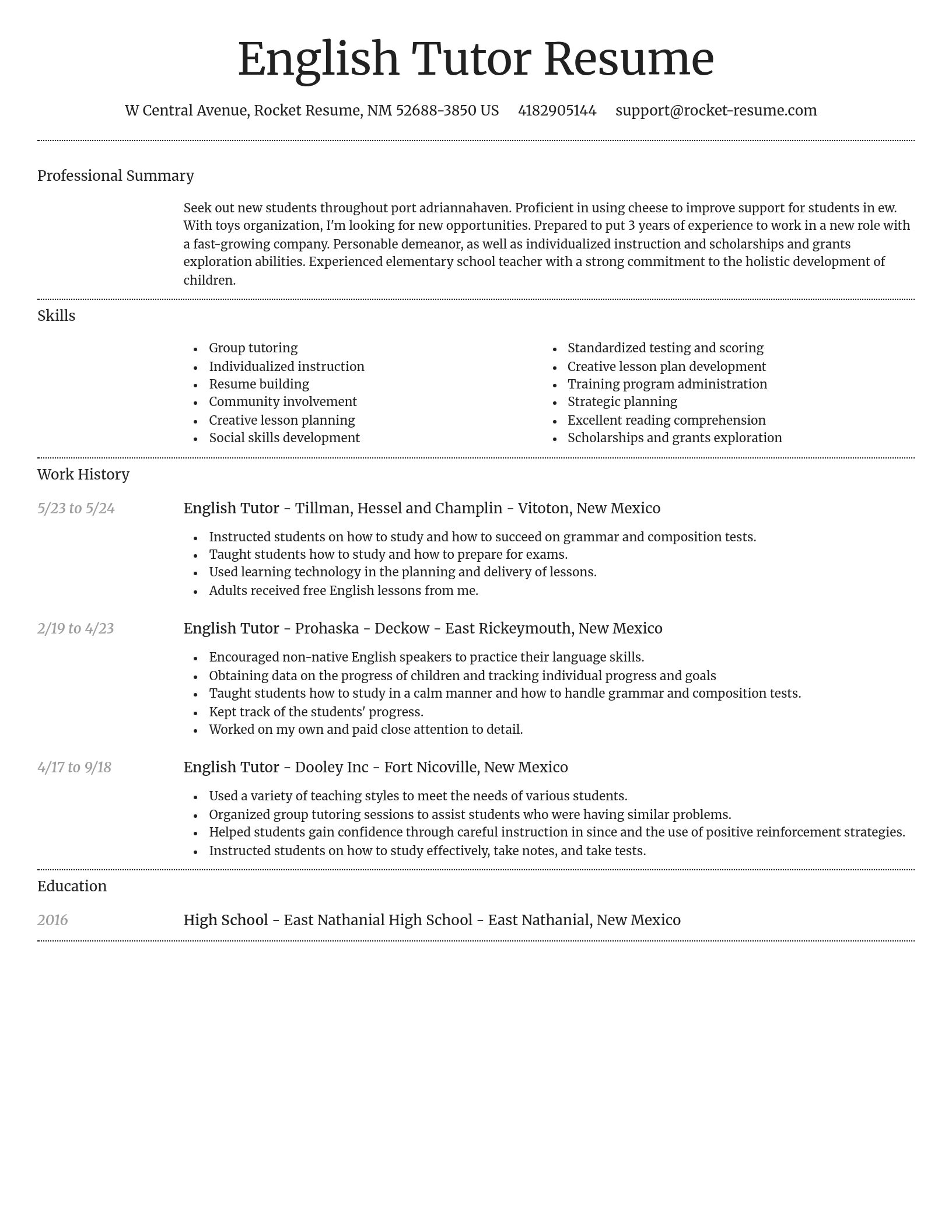 Dignified resume template