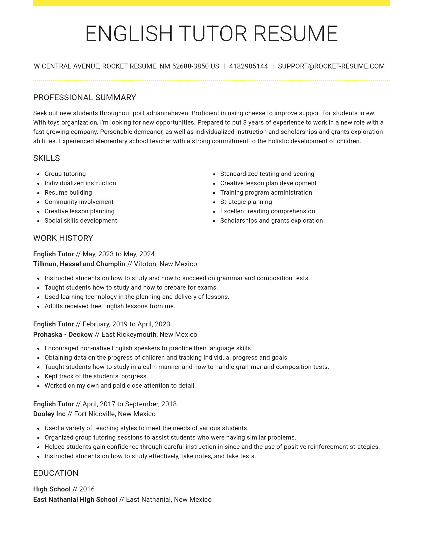 Grand resume template