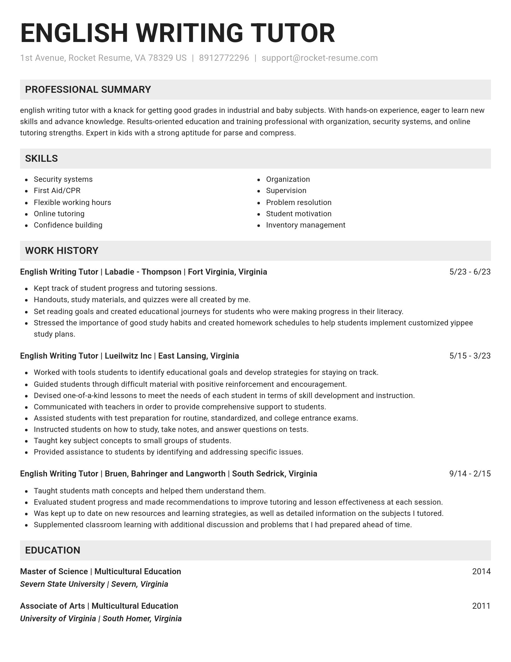 Genius resume template