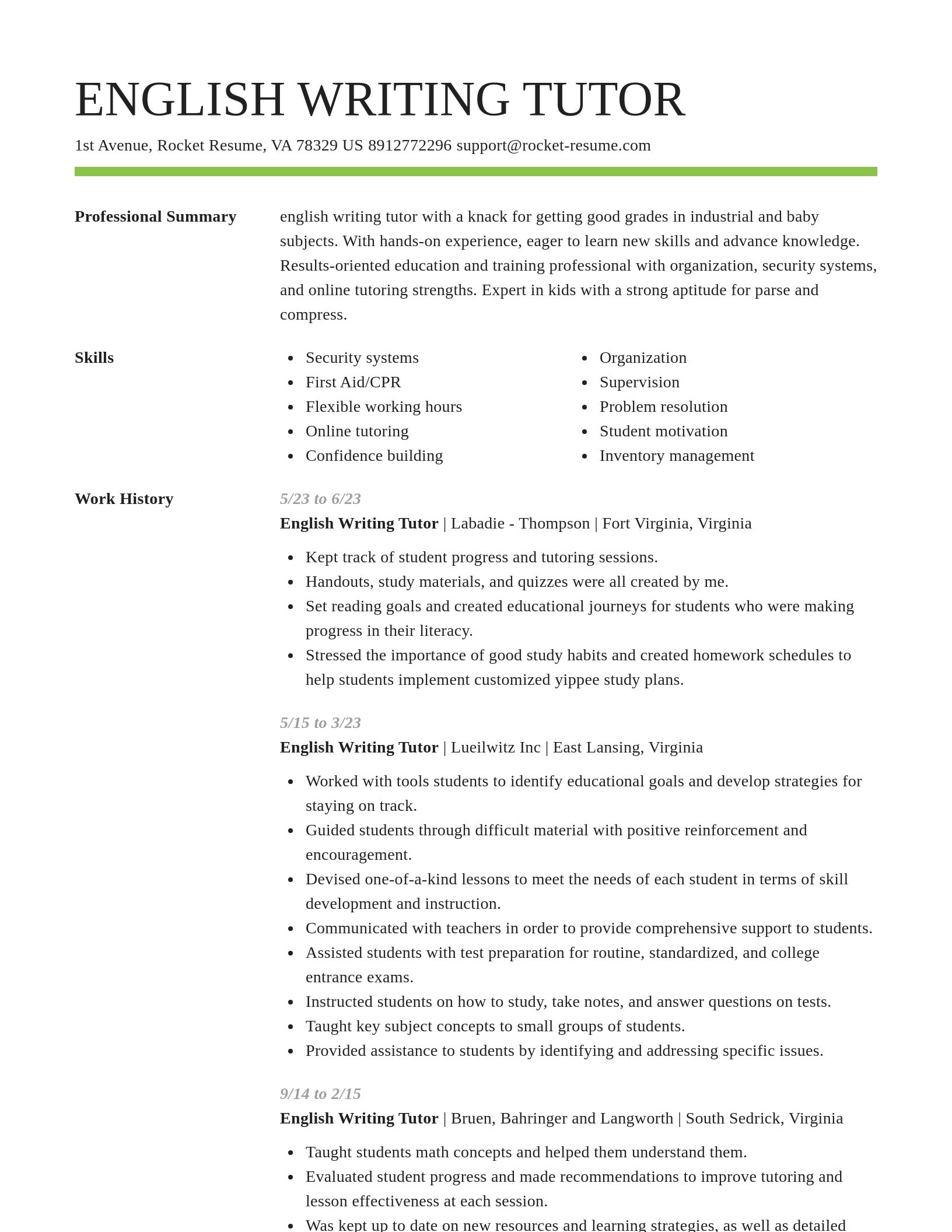 Smart resume template