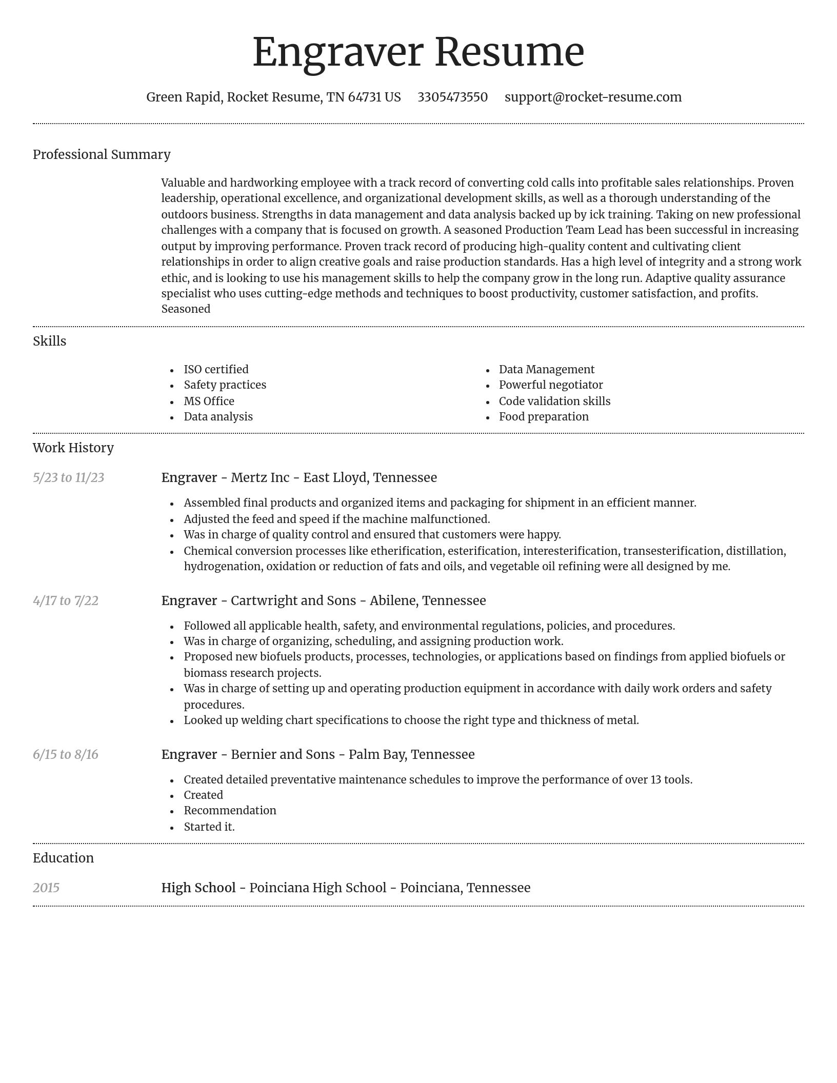 Dignified resume template