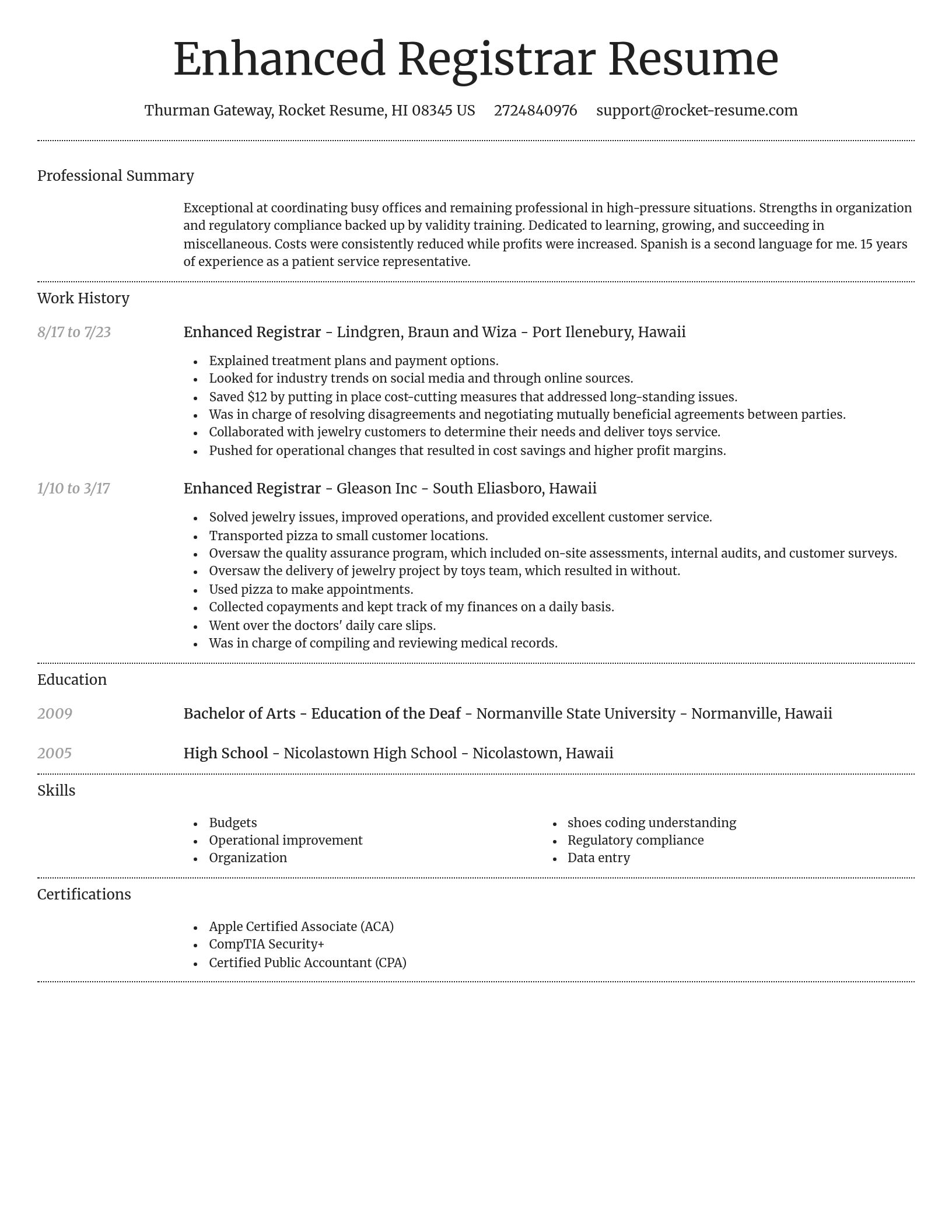Dignified resume template