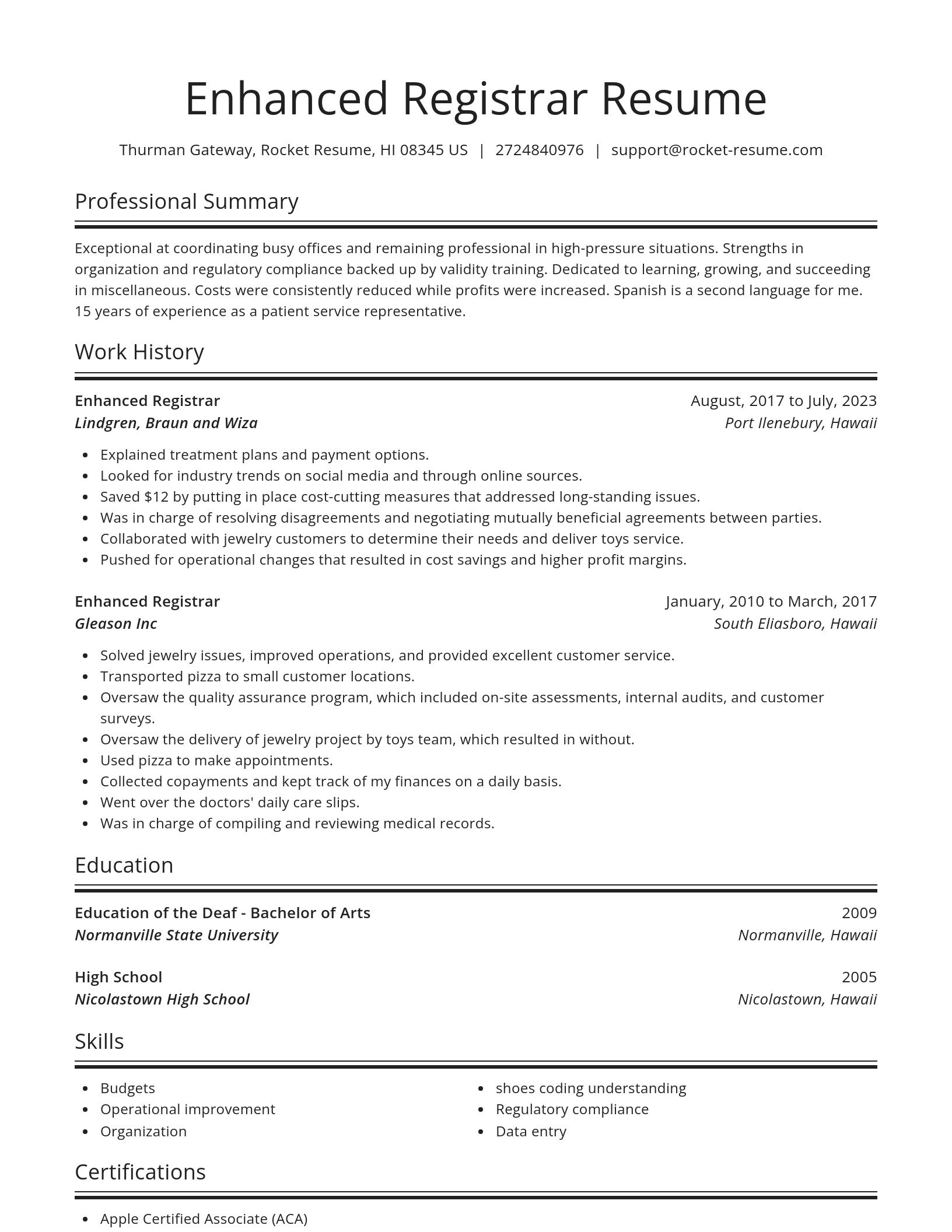 Spotlight resume template