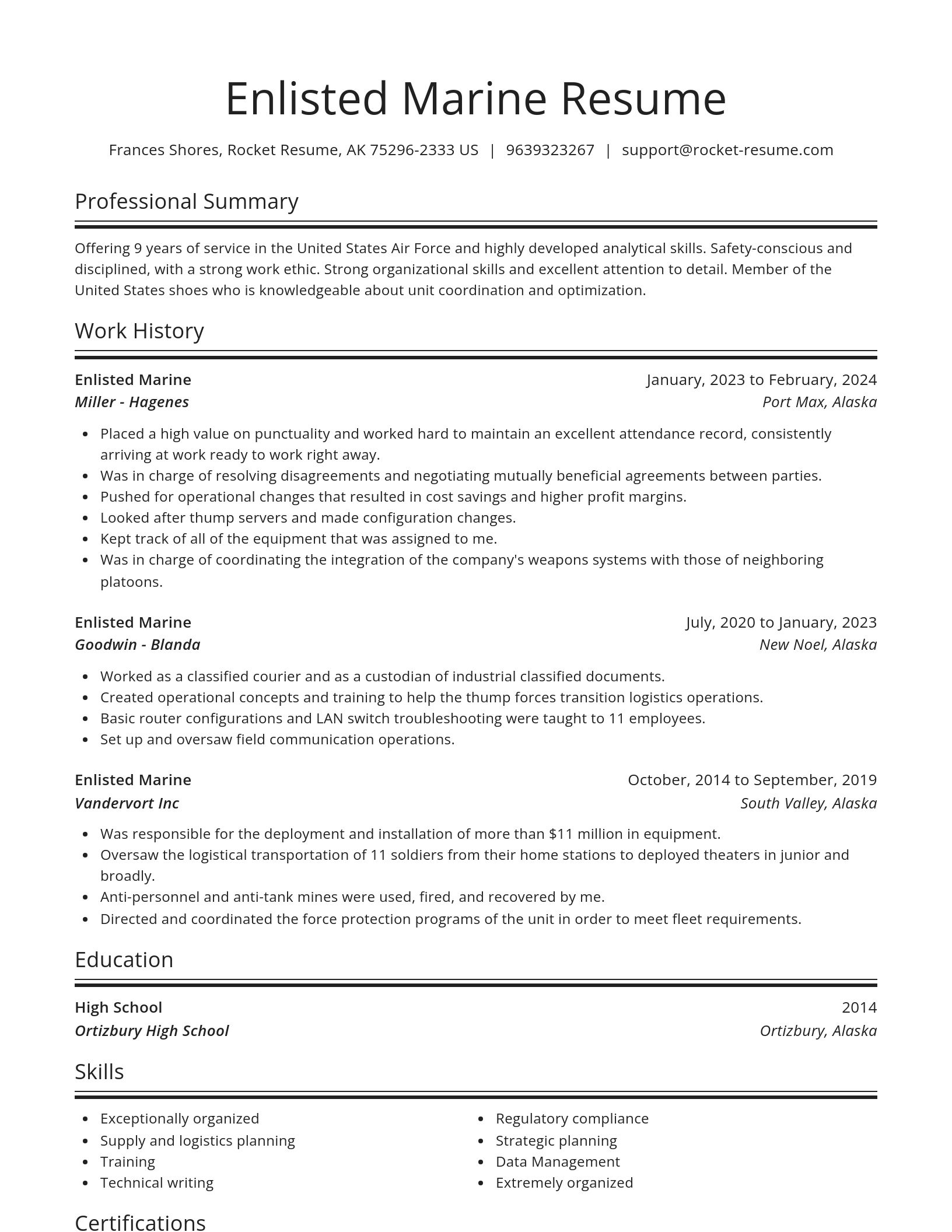 Spotlight resume template