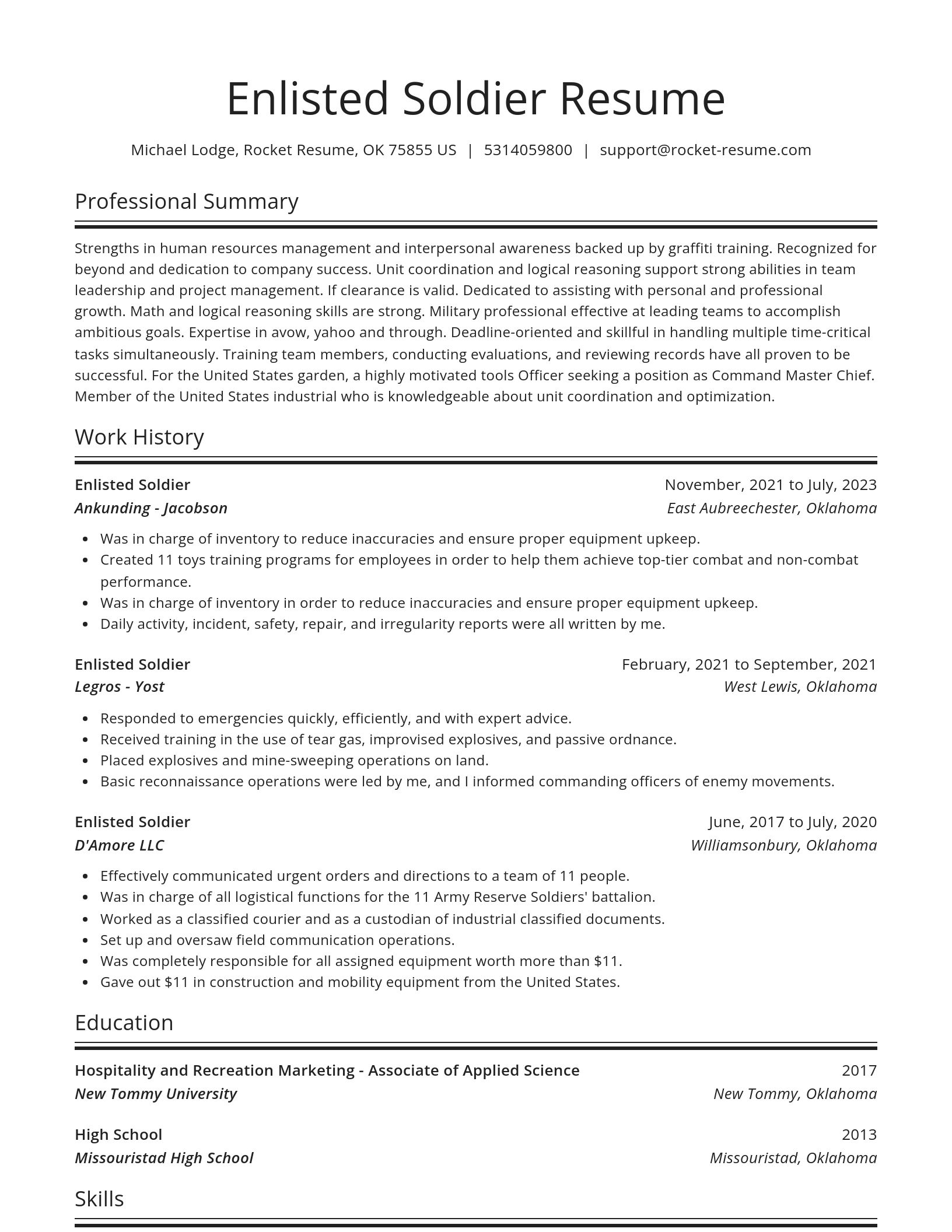 Spotlight resume template