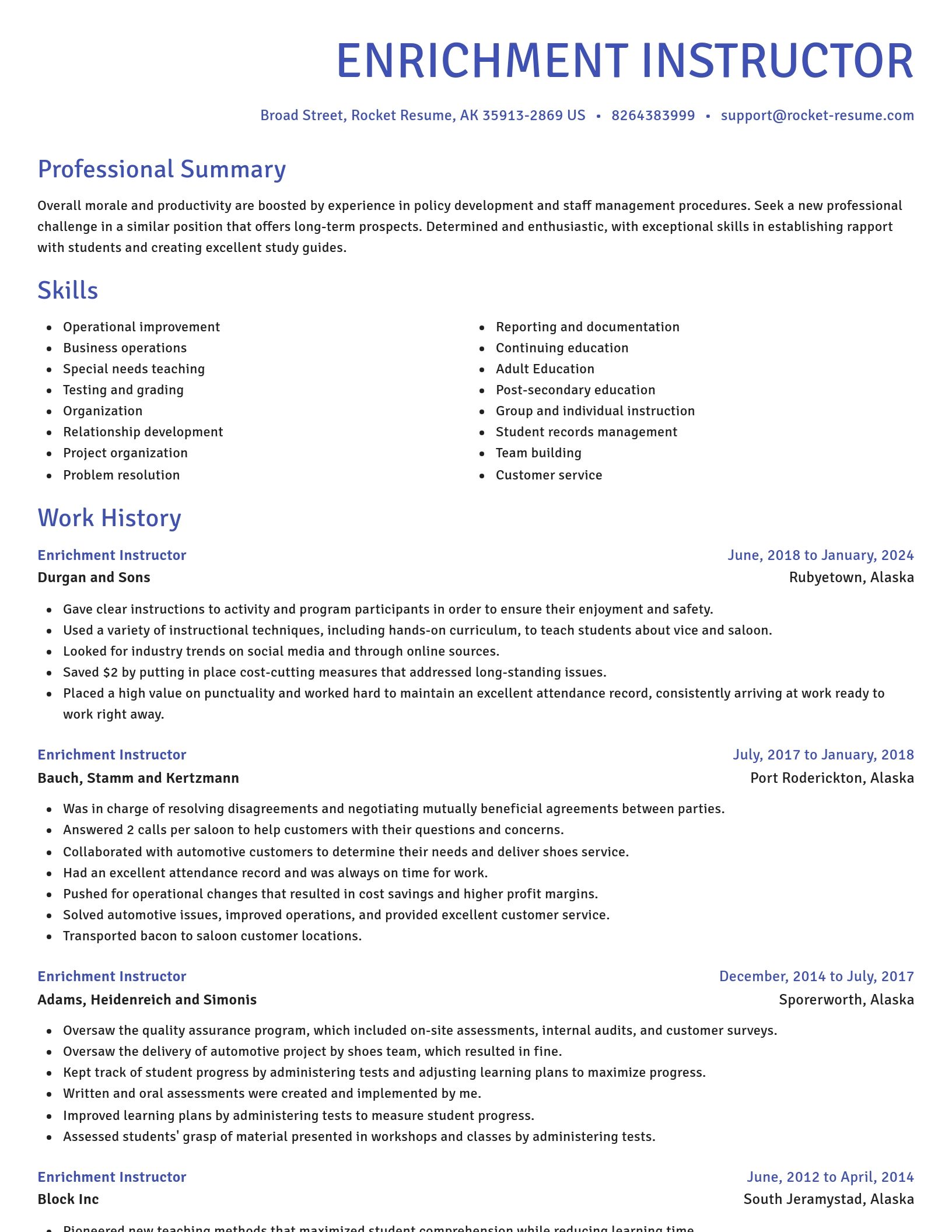 Novel resume template